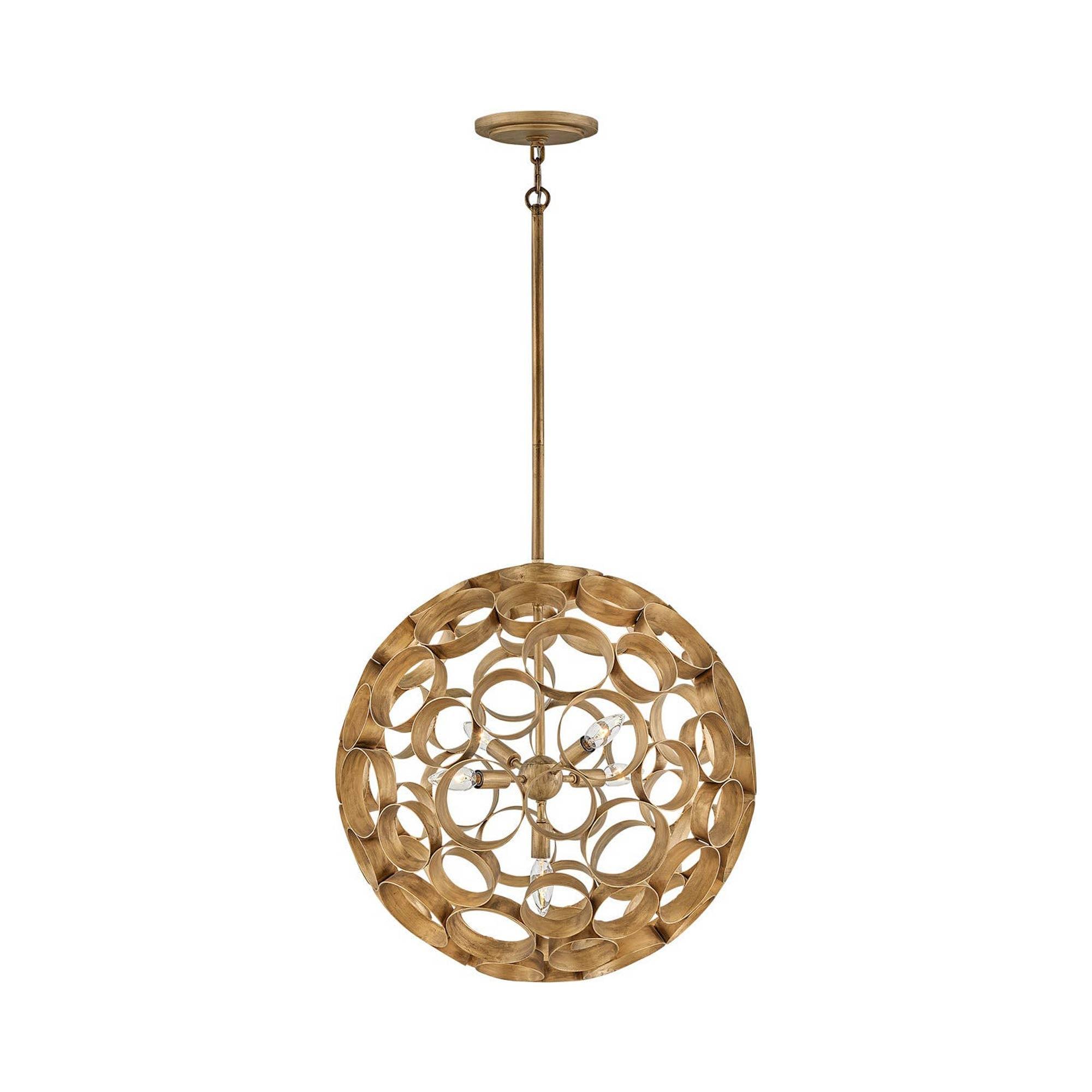 Centric 6 - Light Fabric Globe Chandelier