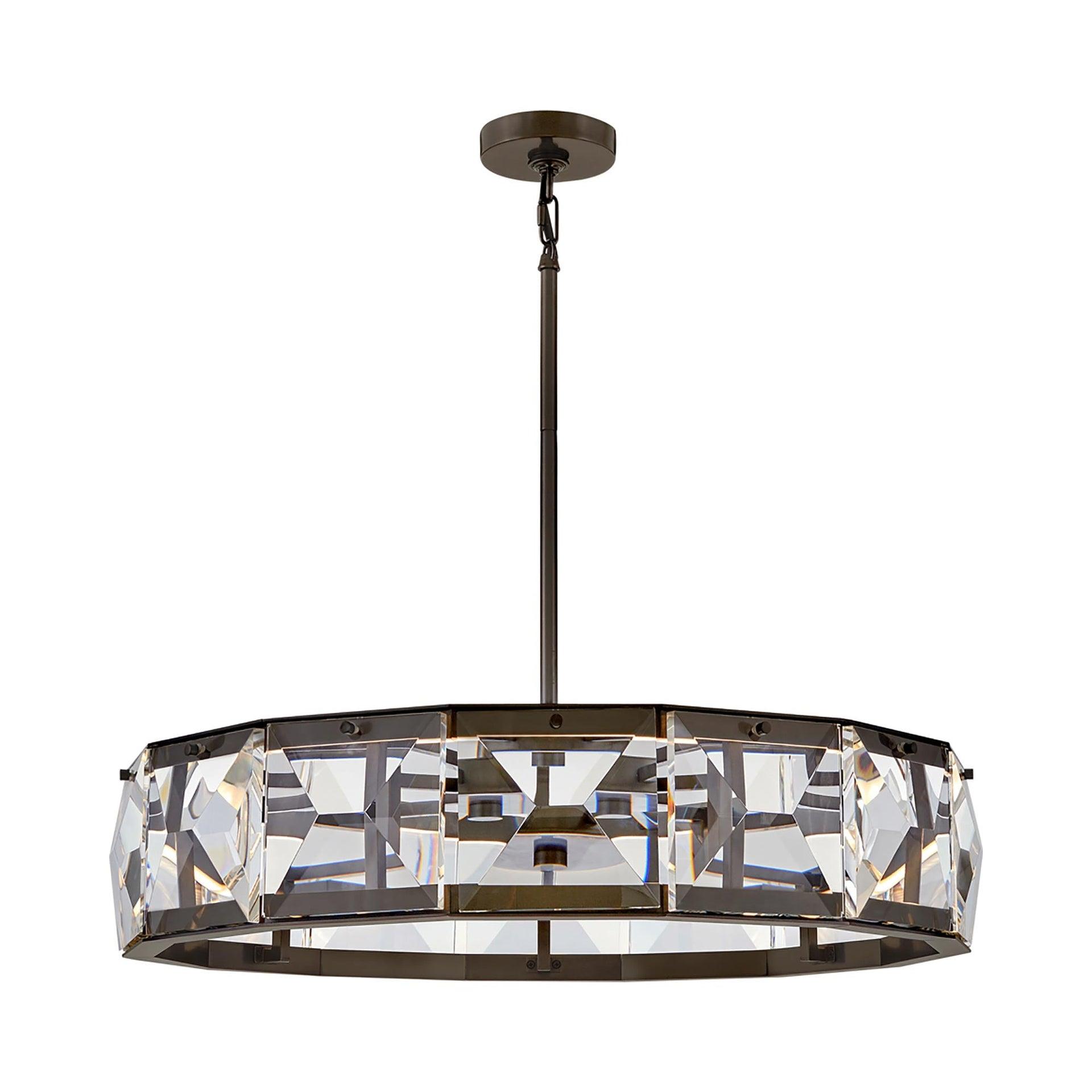 Jolie Integrated LED Drum Chandelier w/ Crystal Accents