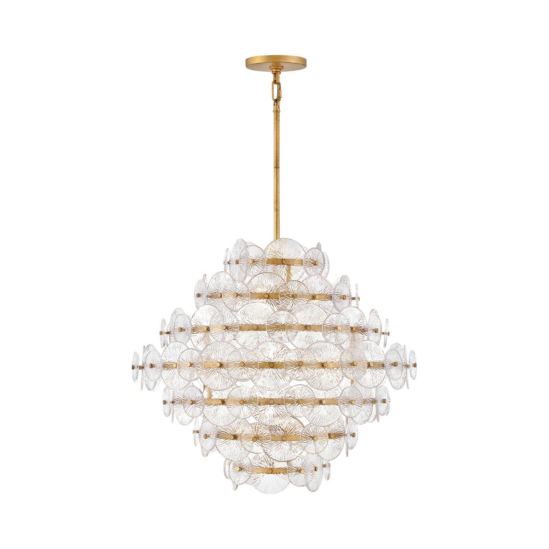 Rene 16-Light 29.5" Multi-Tier Chandelier w/ Textured Glass Discs