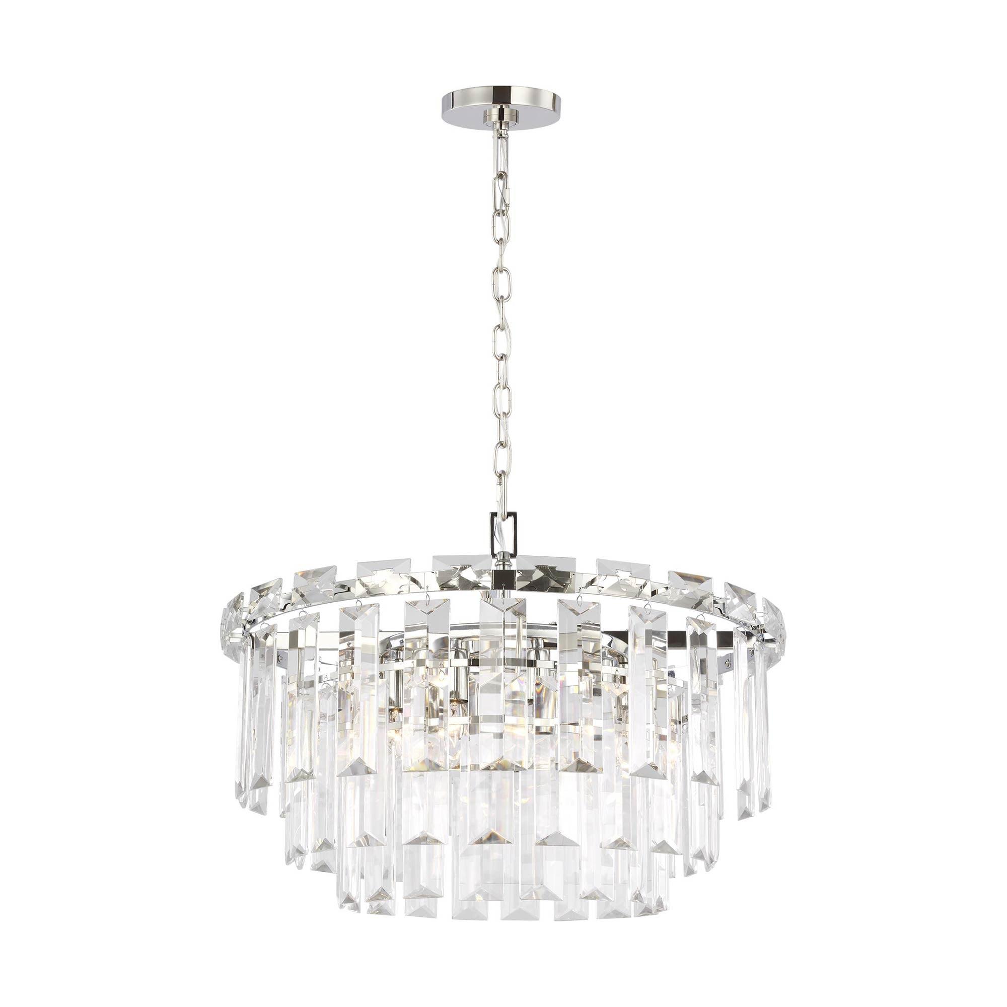 Elegant Burnished Brass and Crystal 16-Light Chandelier