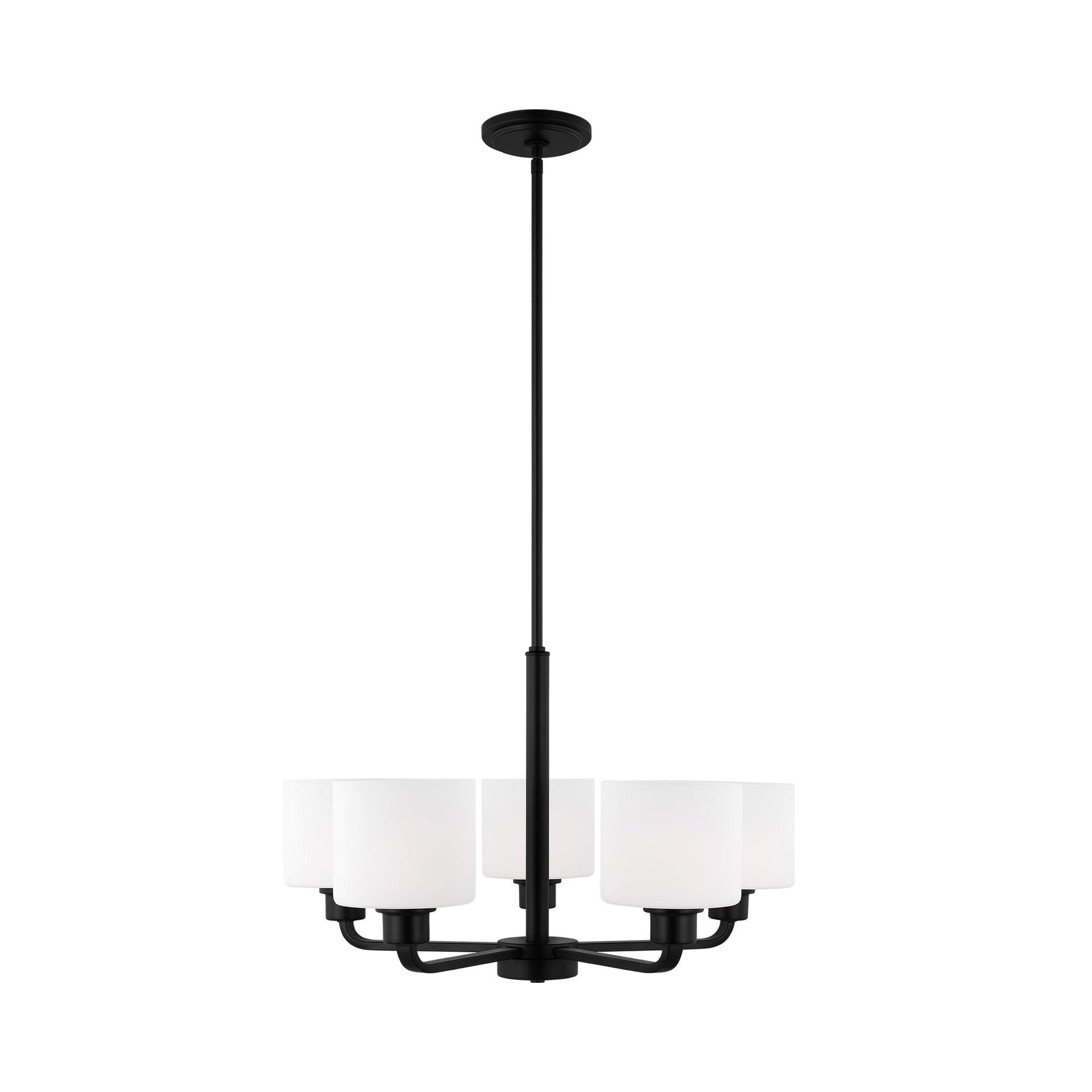 Canfield 5-Light Burnt Sienna Modern Minimalist Hanging Drum Chandelier