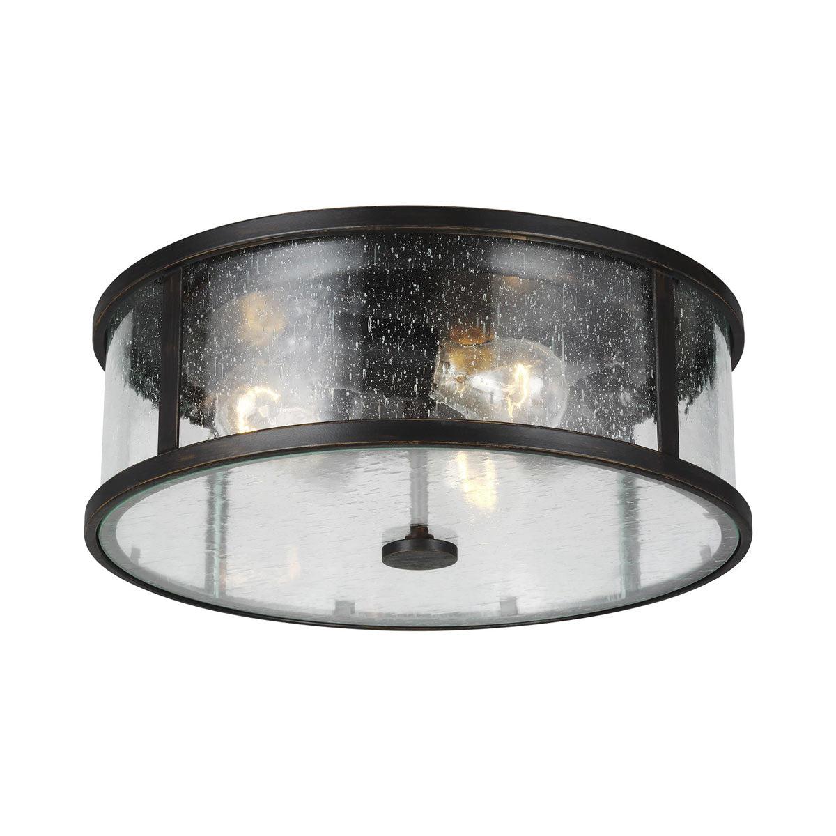 Generation Lighting Dakota 14" Espresso 3-Light Outdoor Ceiling Light