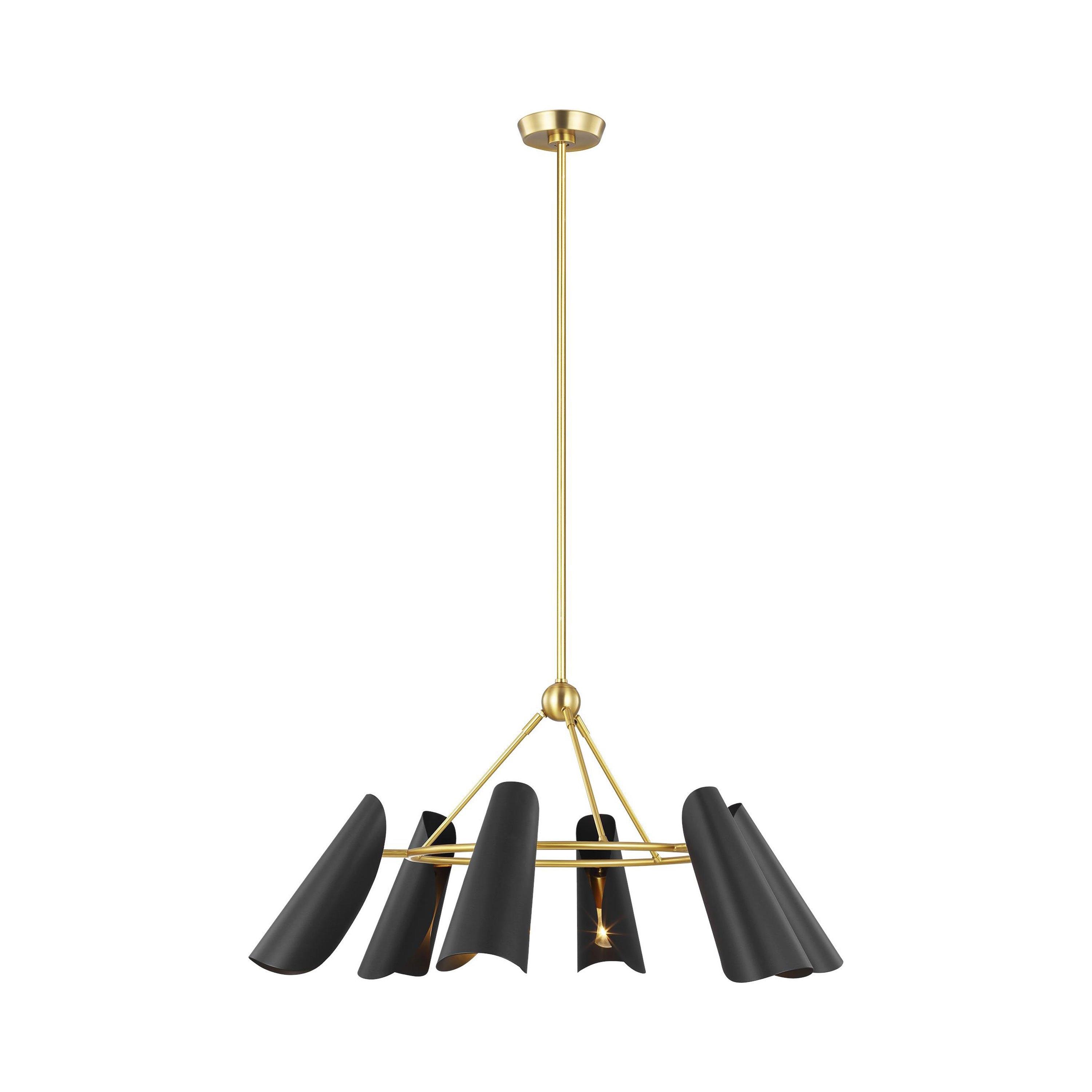Mid-Century Modern Tresa 47.88" Brass Chandelier with Metal Shades