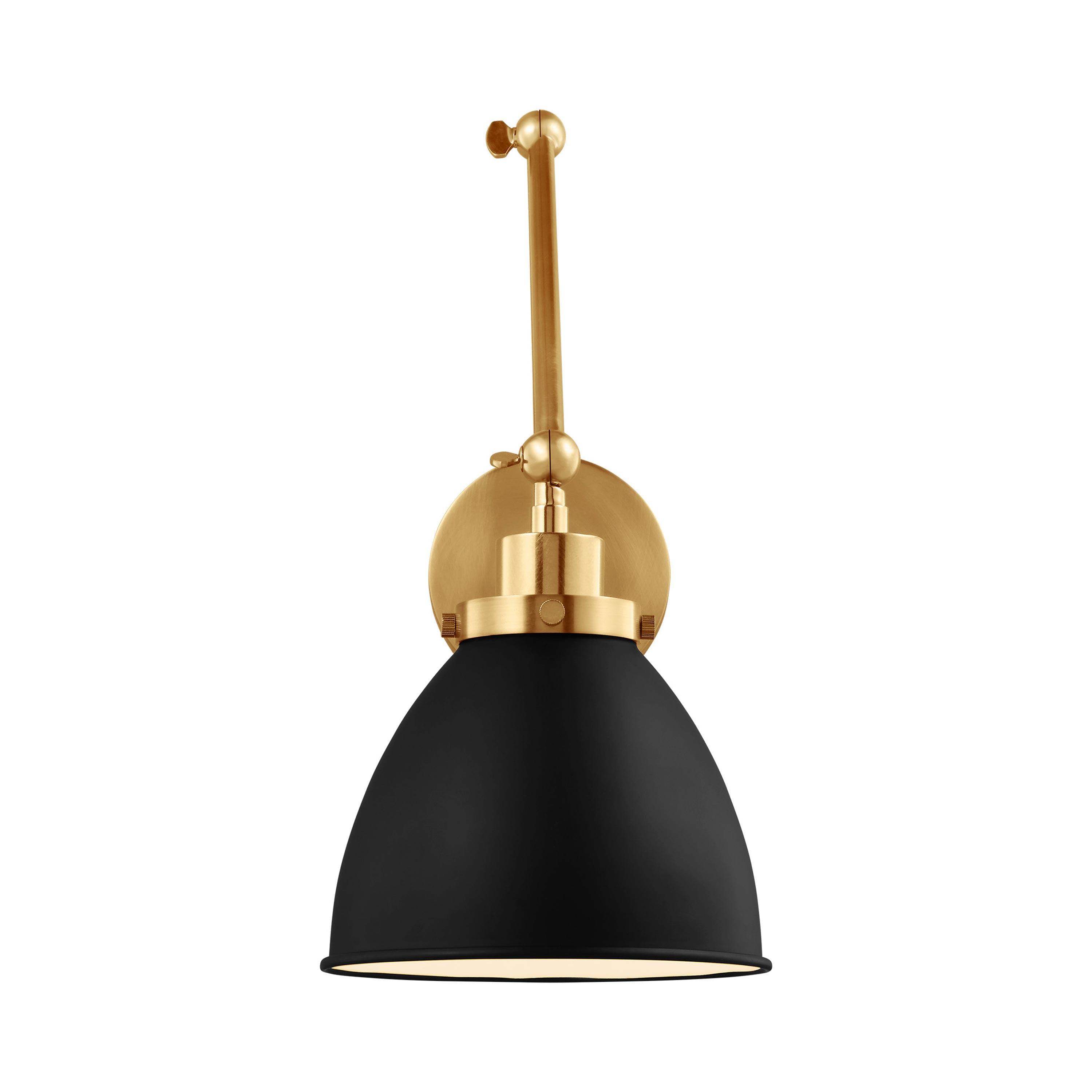 Single Light Steel Dimmable Armed Sconce