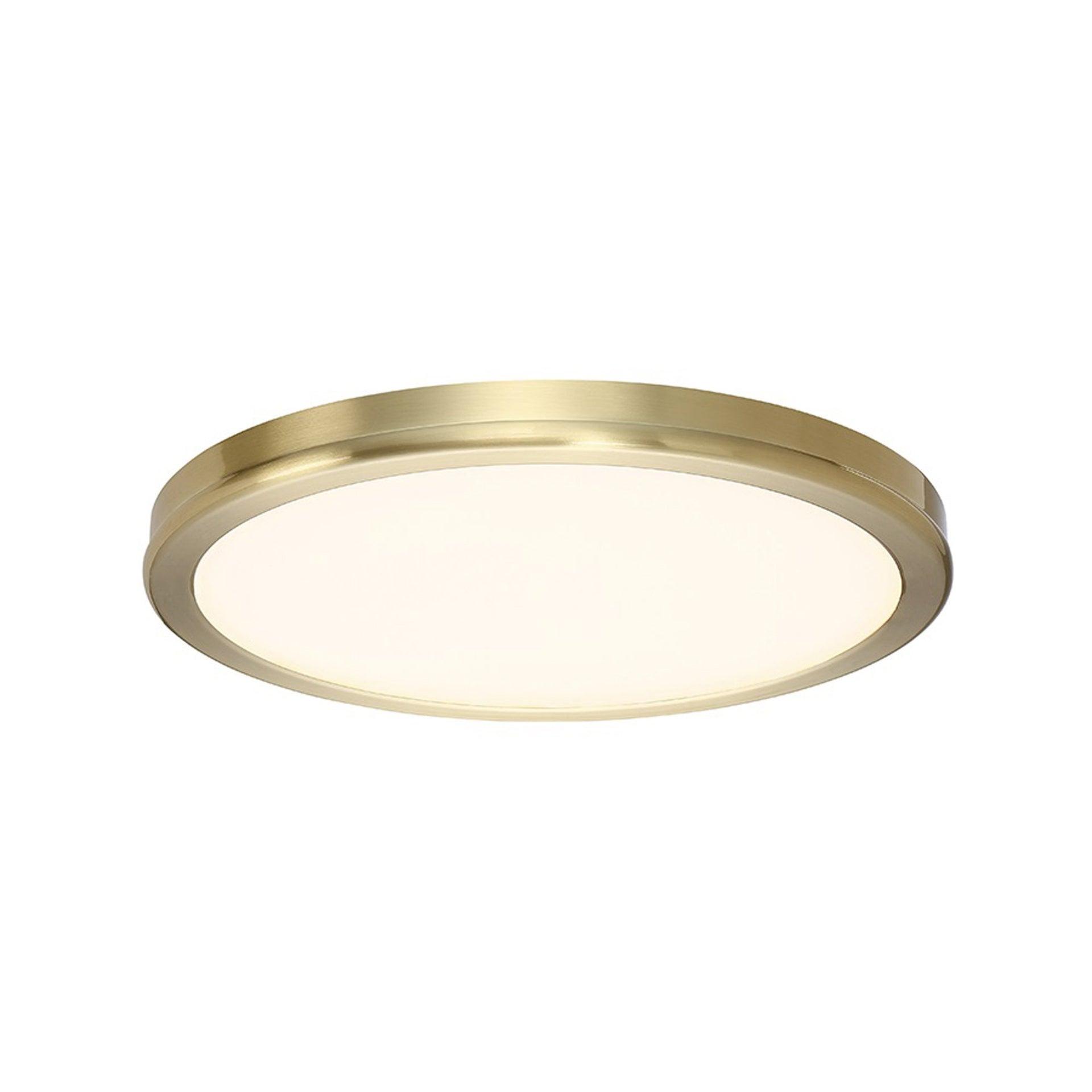 Stanwyck Brushed Brass Slim LED Flush Mount, 10.25"
