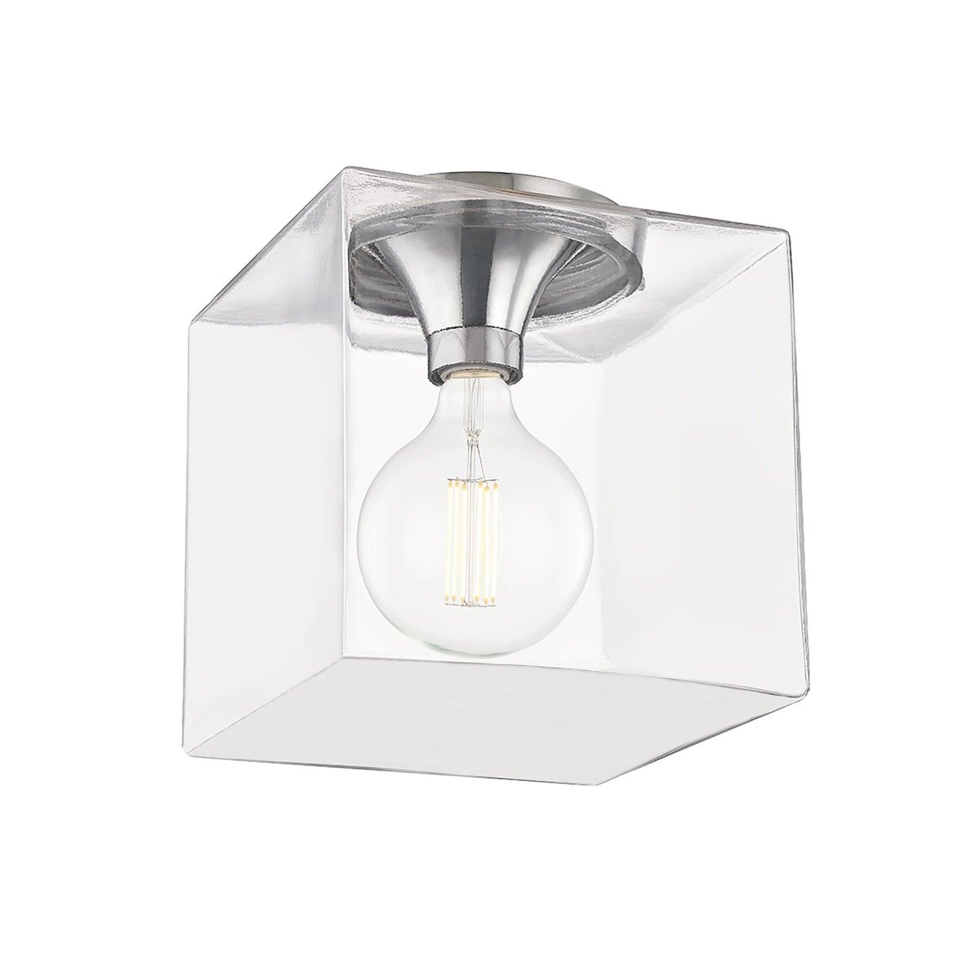 Grace Elegance Polished Nickel & Clear Glass LED Flush Mount