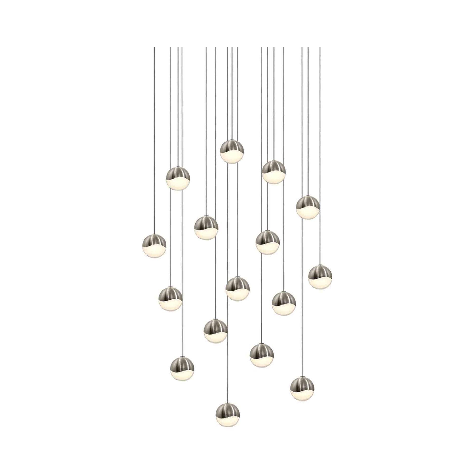 Satin Nickel 22.5" Square LED Pendant Light - Energy Star Certified