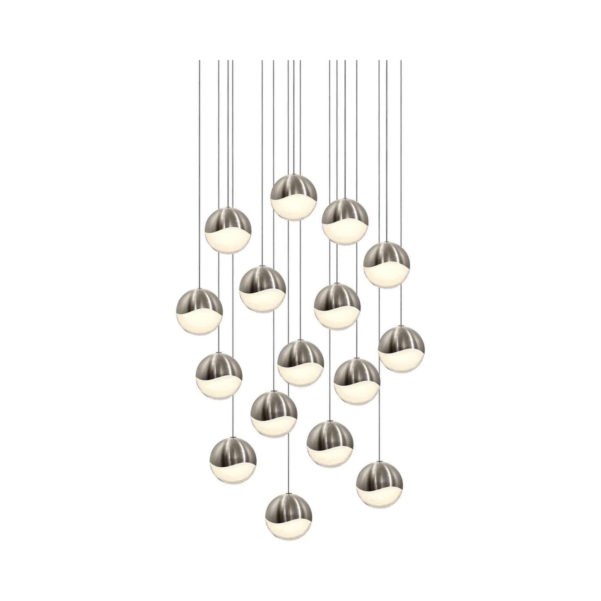 Satin Nickel 23.75" Square LED Pendant Light, Energy Star Certified