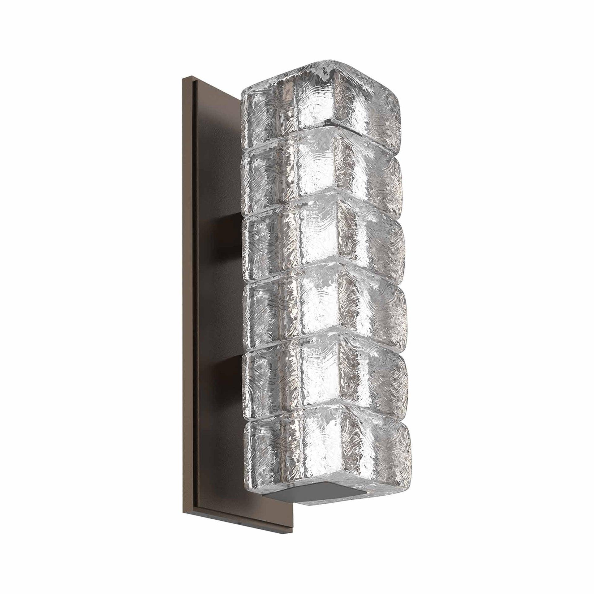 Asscher Bronze Wall Sconce with Clear Glass Diffusers