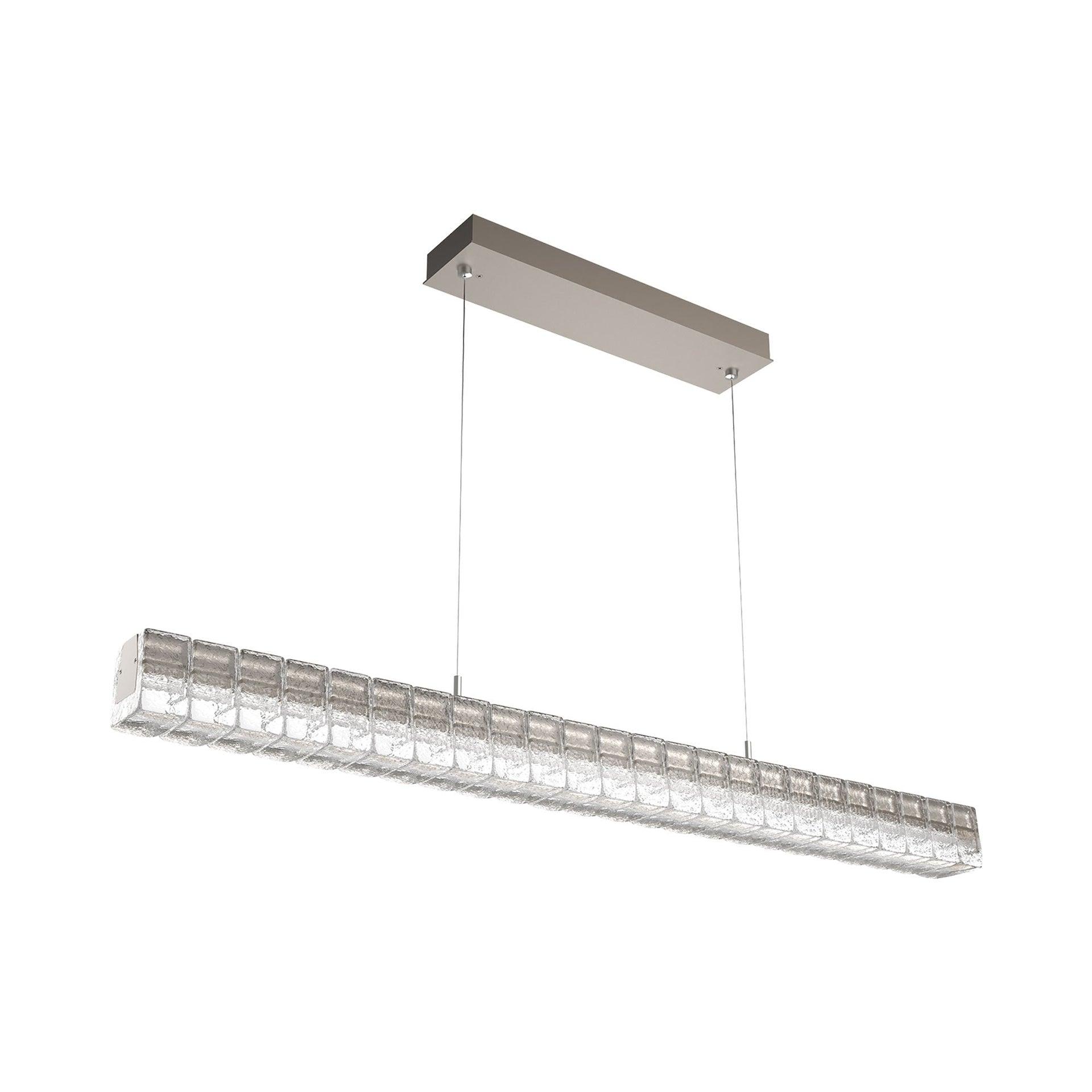 Asscher LED Sleek Silver Island Pendant with Clear Glass
