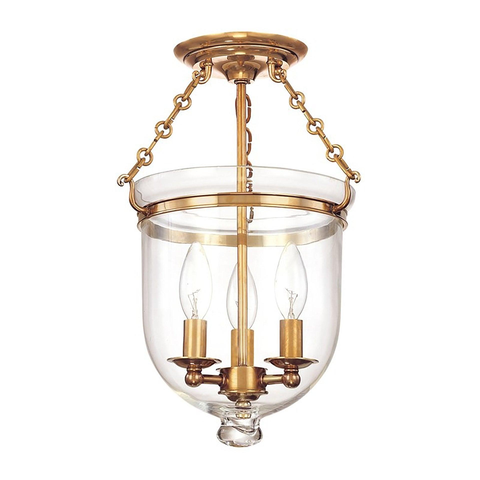 Hudson Valley Lighting 251-C1 Hampton 3 Light 10" Wide Semi-Flush Ceiling Fixture - Nickel