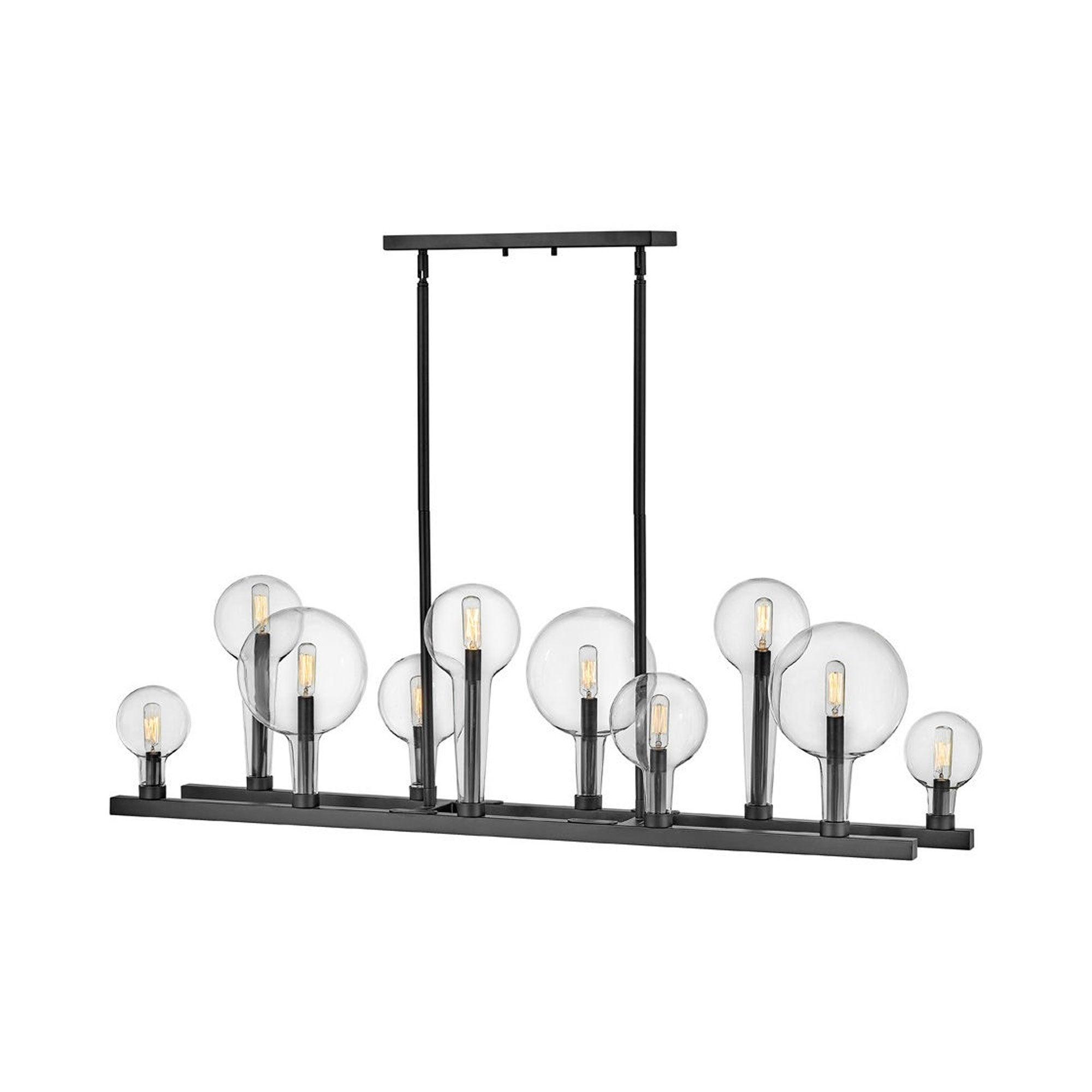 Ten Light Linear Chandelier In Transitional-Industrial Style 48.25 Inches Wide By 17 Inches High-Black Finish Hinkley Lighting 30528Bk