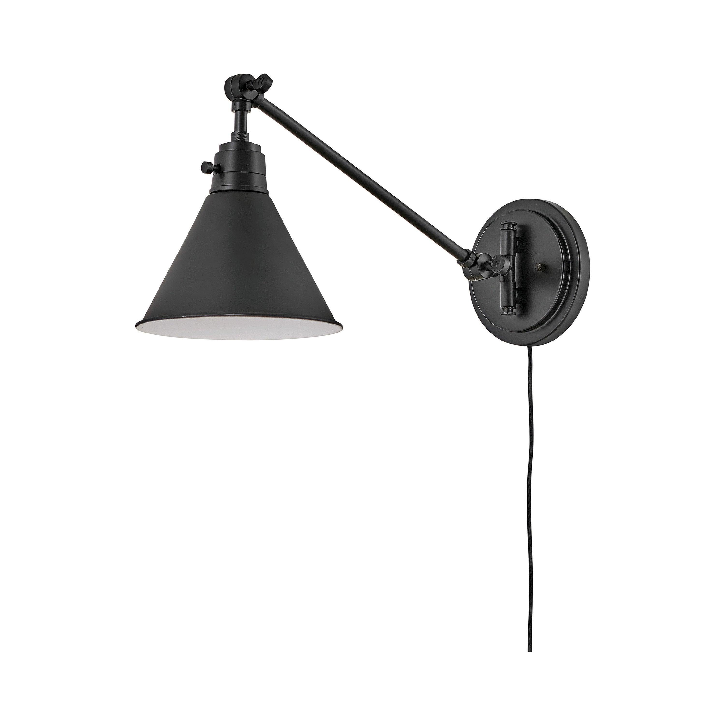 Arti 7.75-in Swing Arm Extendable Single Light Plug-In Sconce with On/Off Switch