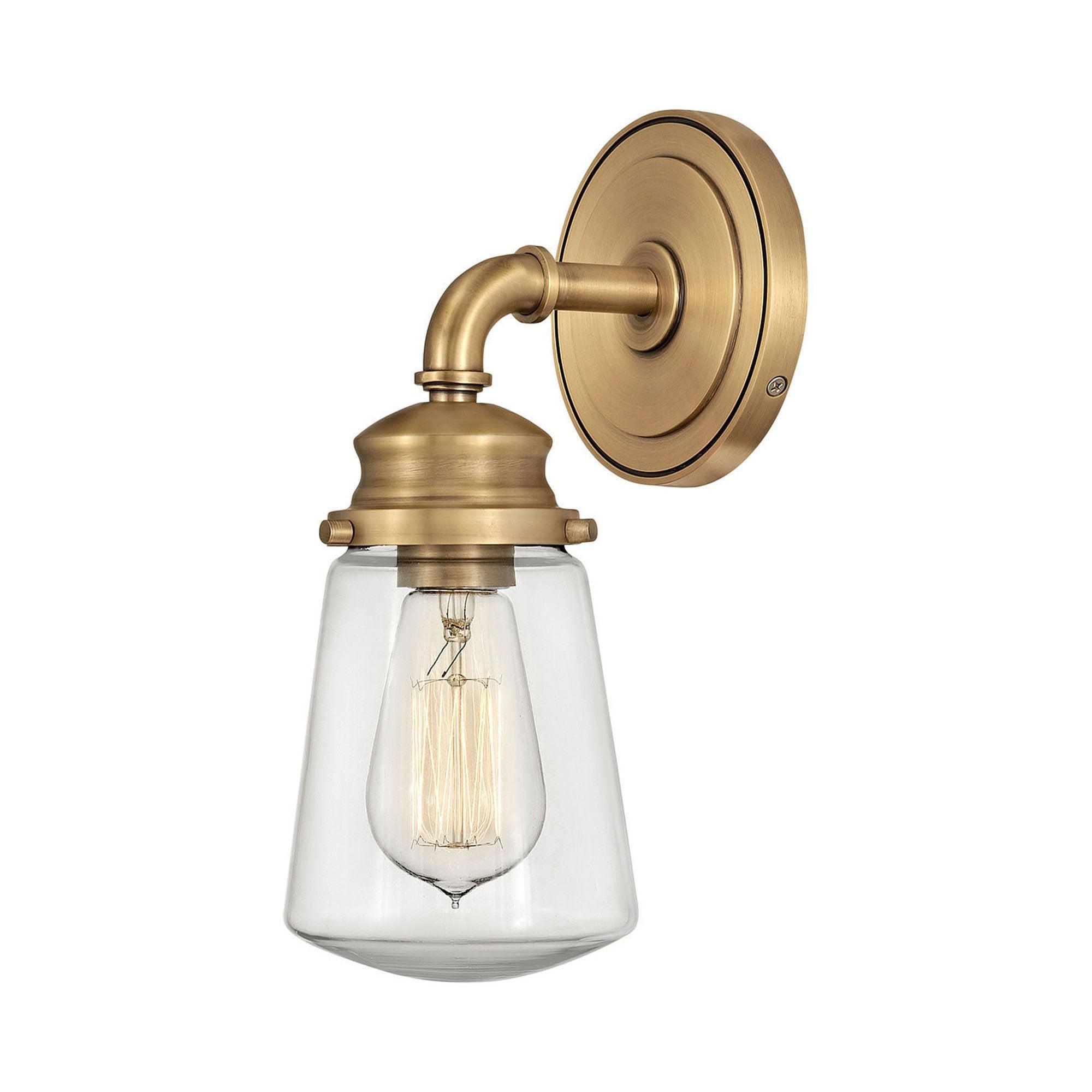 Fritz Outdoor Brushed Nickel Dimmable Wall Sconce with Clear Glass