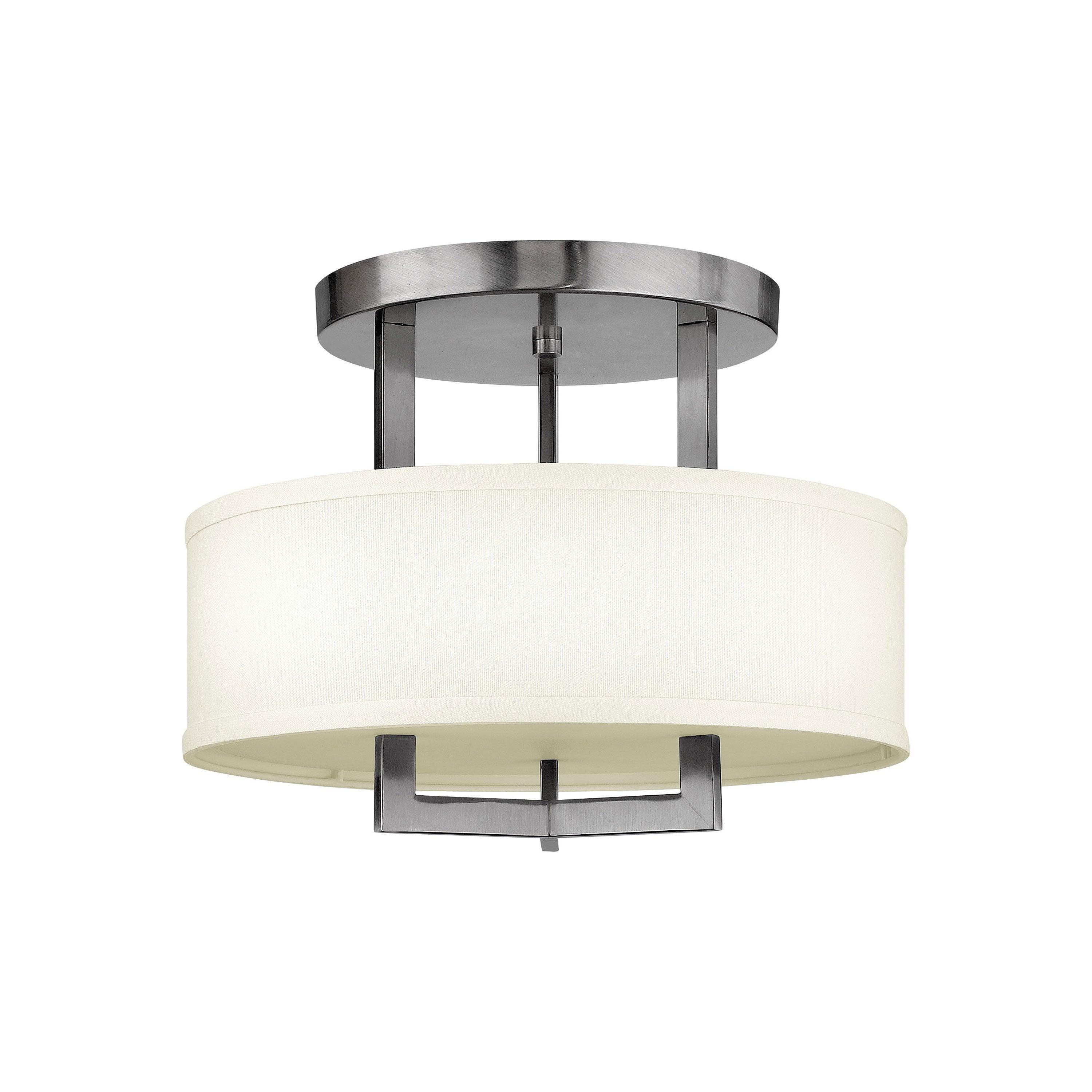 Hampton 3 - Light Shaded Drum Semi Flush Mount