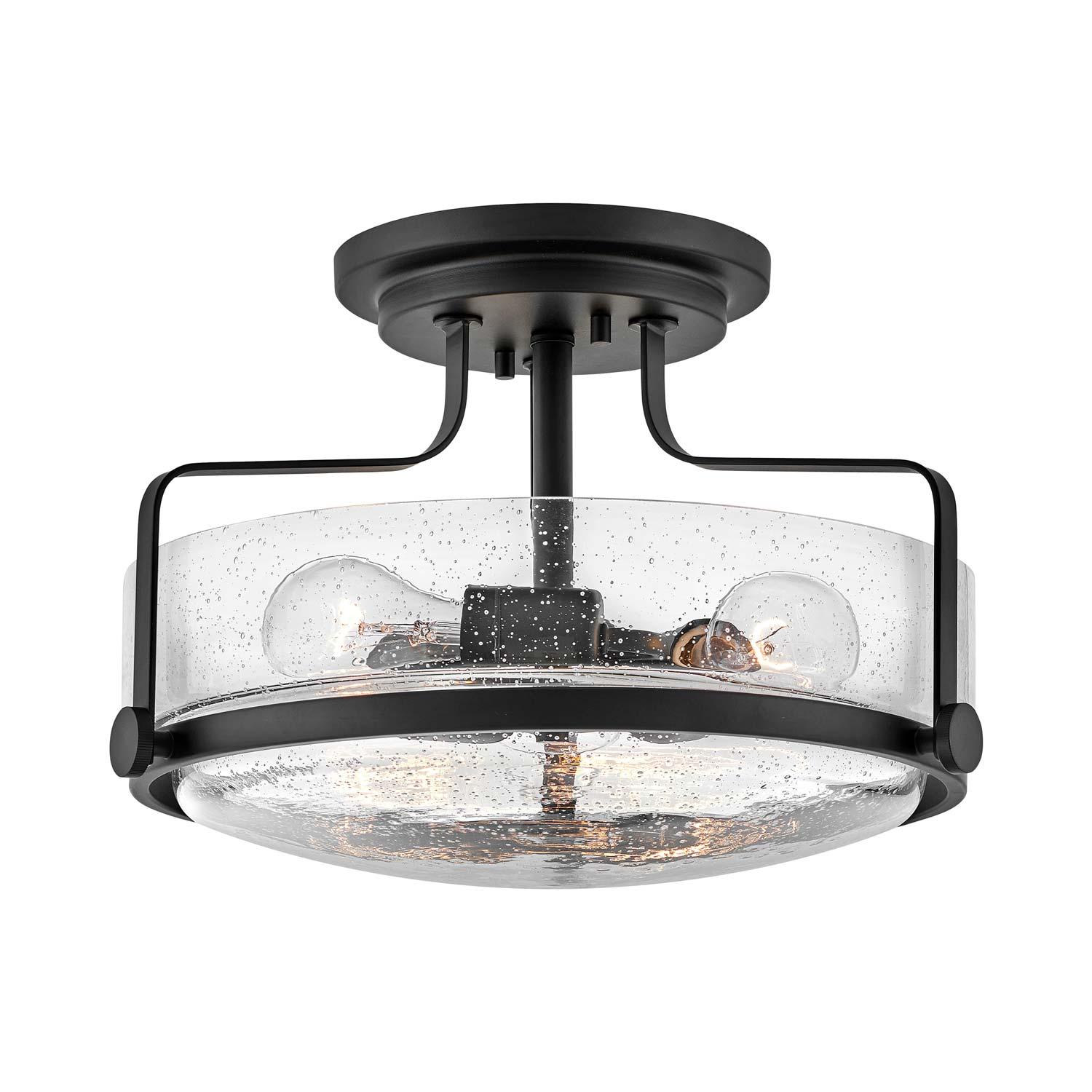 Harper 14.5-in 3-Light Semi-Flush Mount Retro Ceiling Light