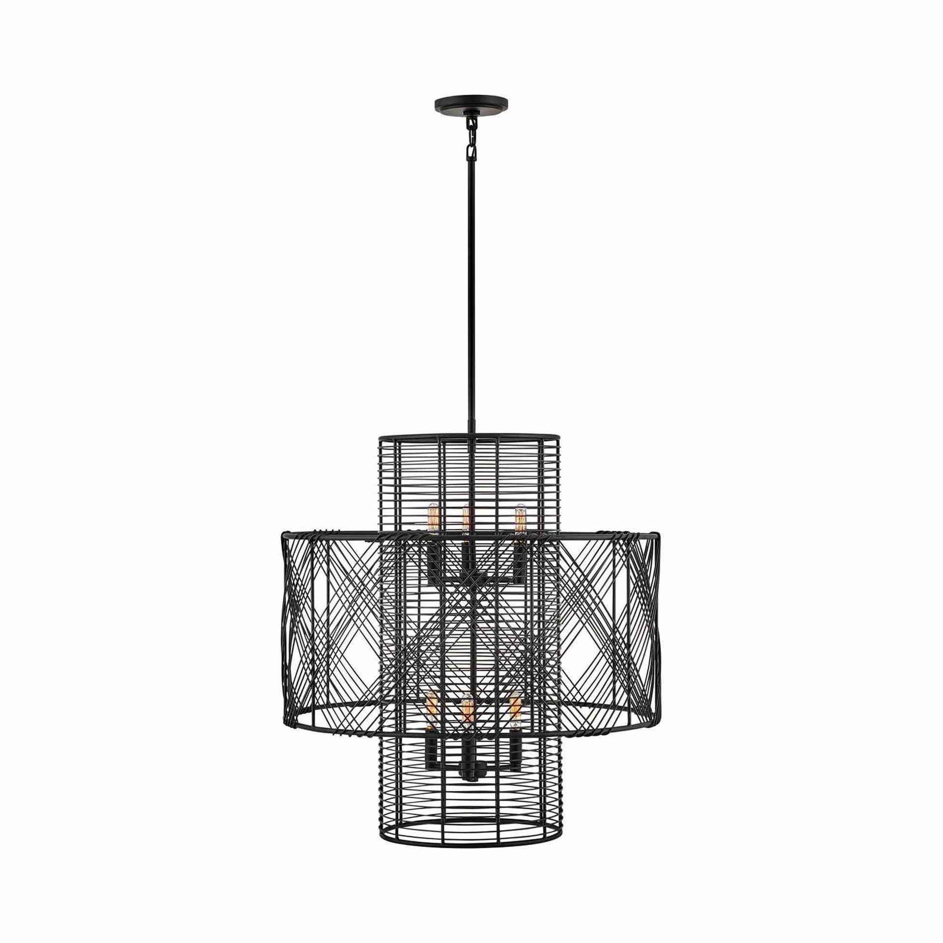 Brooke 6 Light Metal Tiered Chandelier