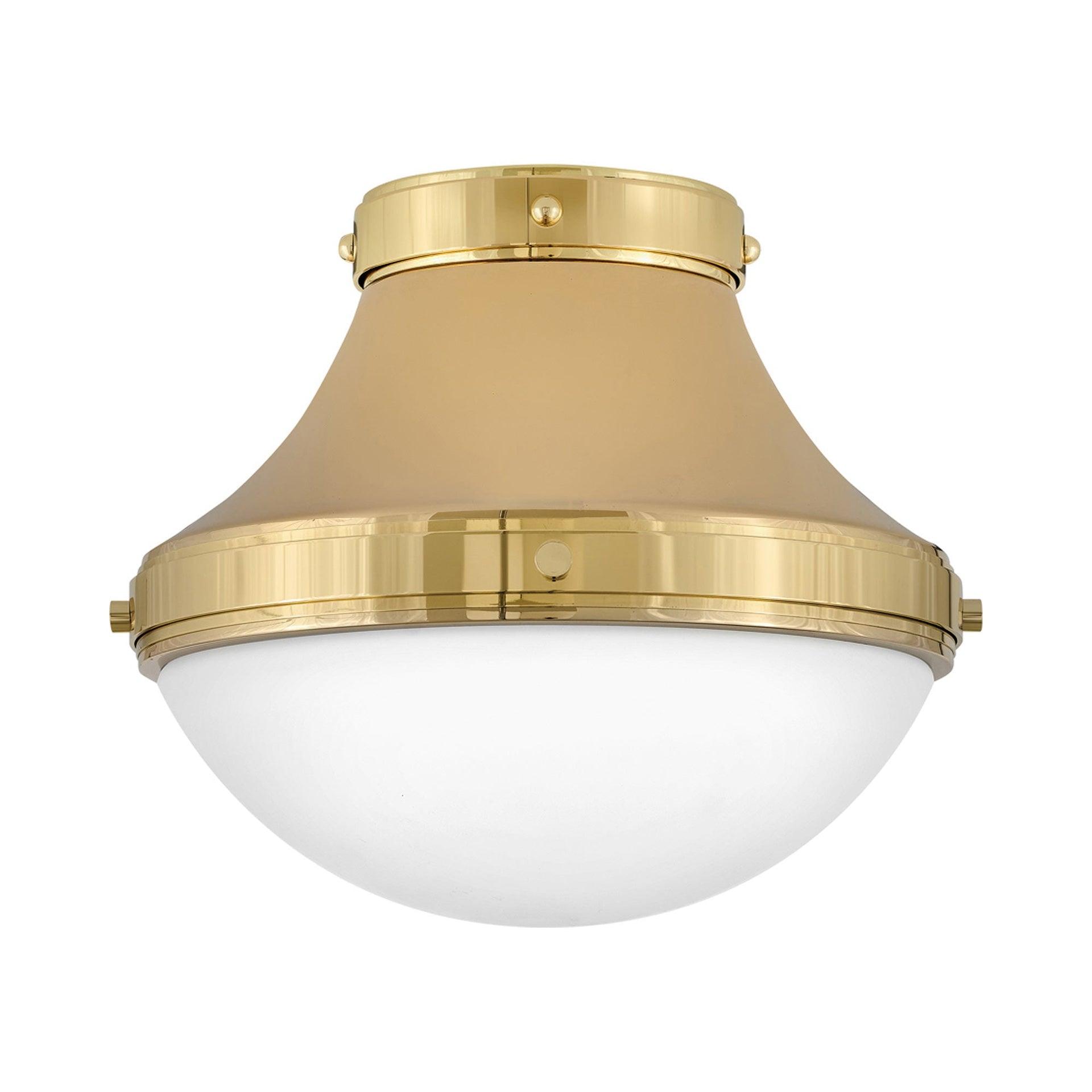 Hinkley Hinkley Oliver 15.75" 3-Light Shallow Flush Mount Ceiling Light w/ Etched Opal Glass