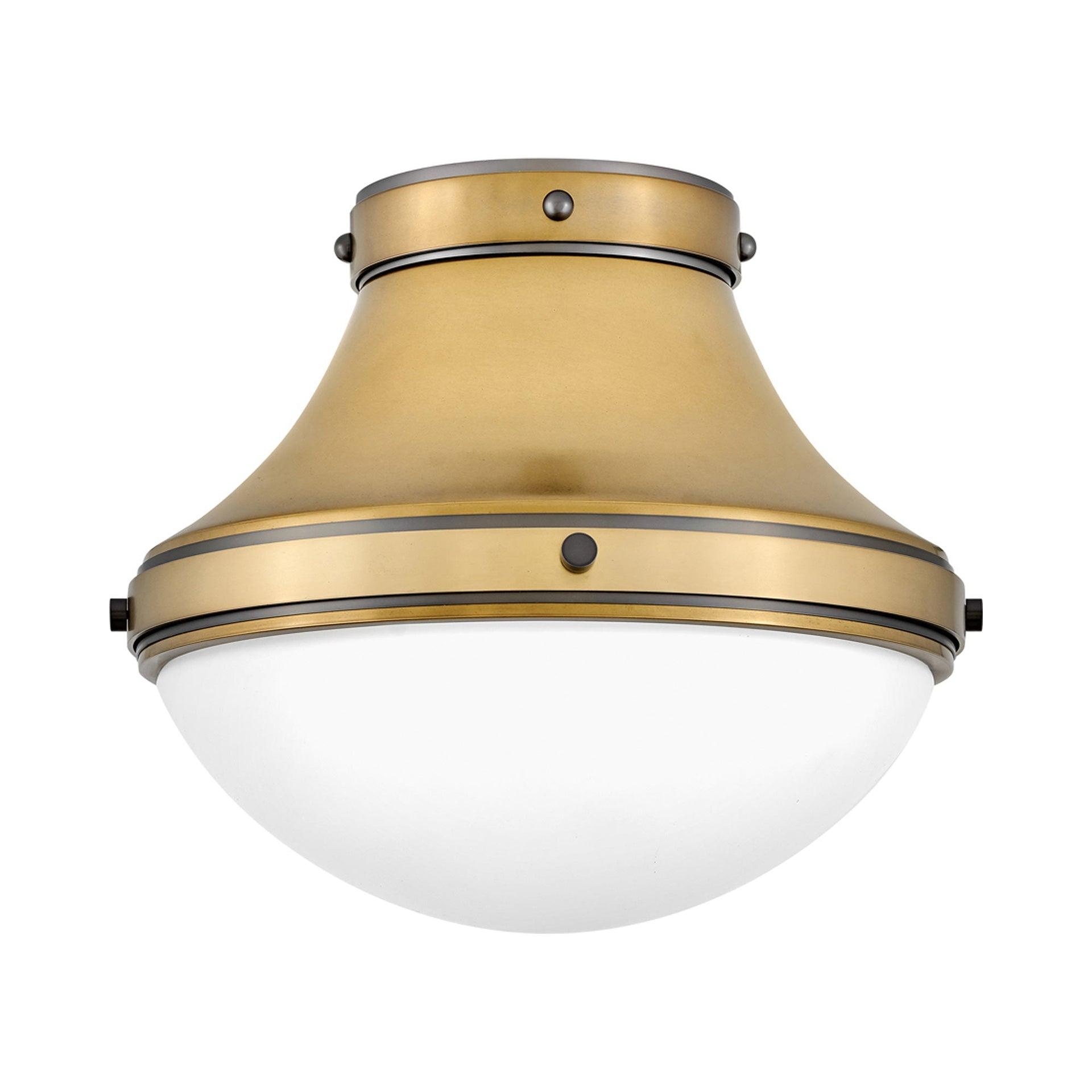 Hinkley Oliver 14" Flush Mount Ceiling Light w/ Etched Opal Glass