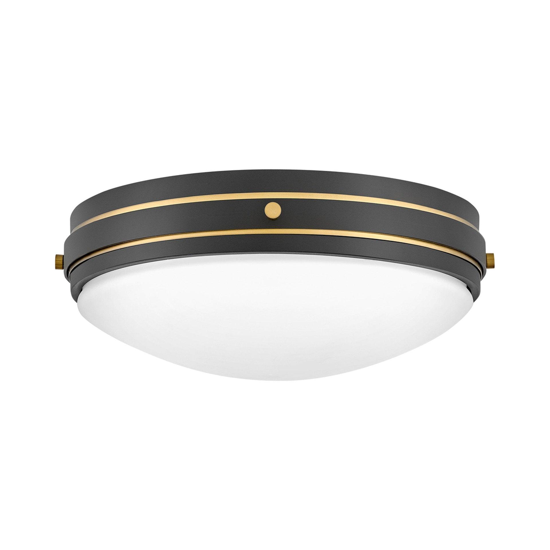Hinkley Oliver 15.75" 3-Light Shallow Flush Mount Ceiling Light w/ Etched Opal Glass