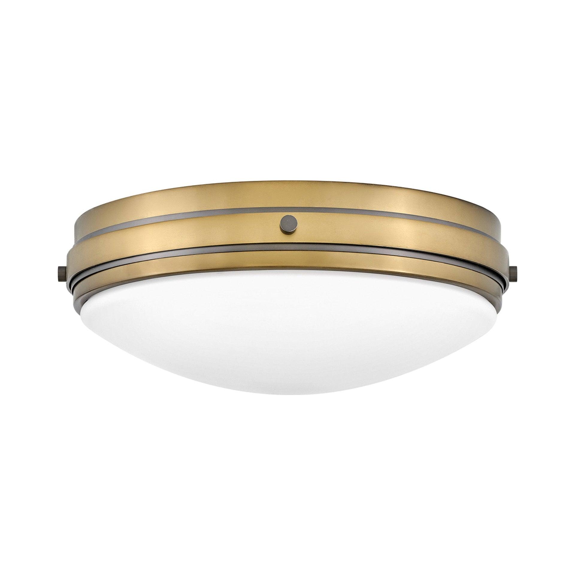 Hinkley Oliver 15.75" 3-Light Shallow Flush Mount Ceiling Light w/ Etched Opal Glass