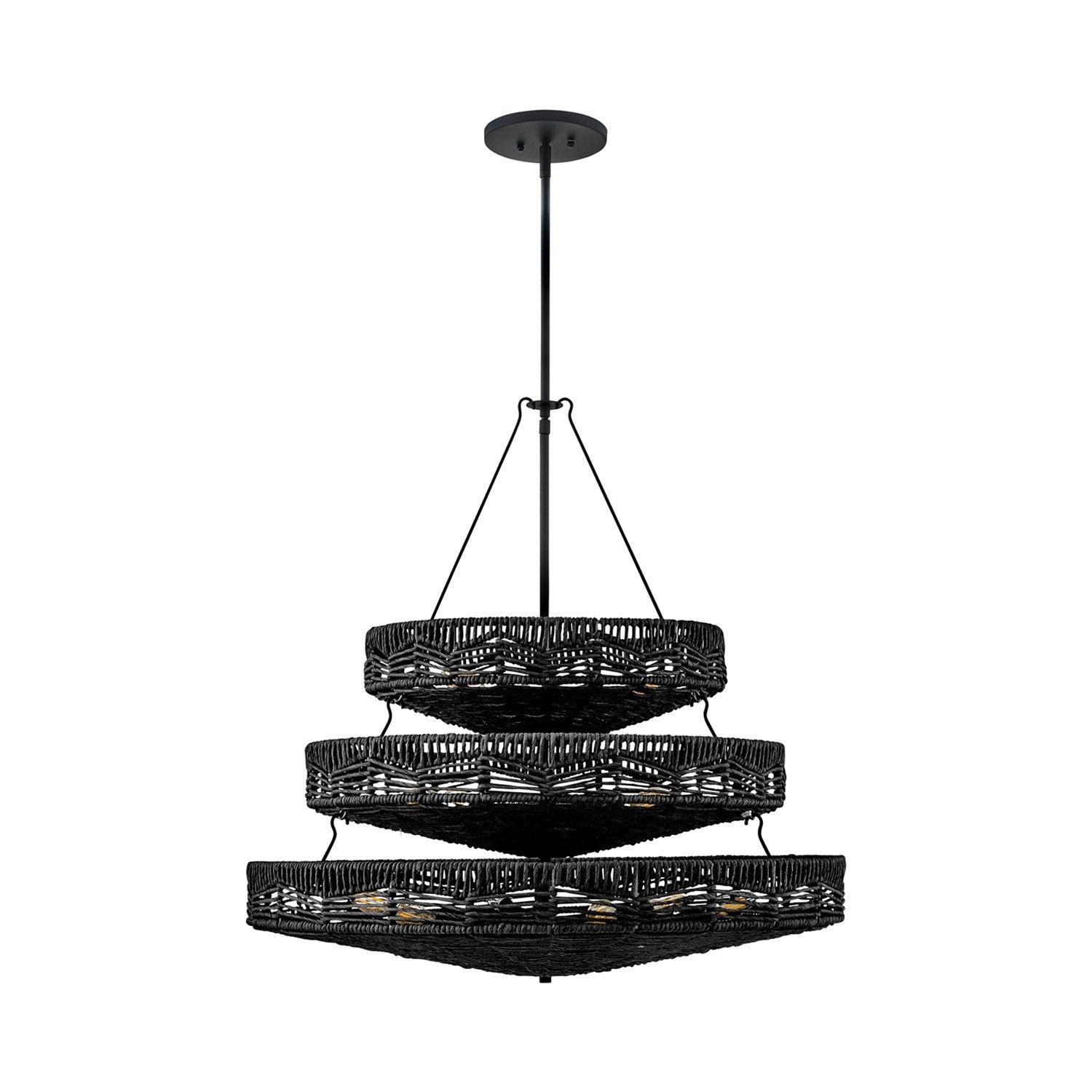 Ophelia Black Natural Finish 13-Light LED Chandelier
