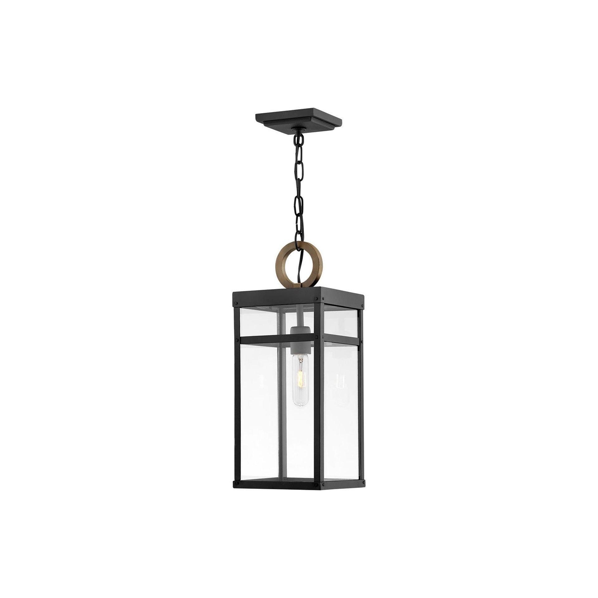 1 Light Medium Outdoor Hanging Lantern In Transitional Style 7.5 Inches Wide By 19 Inches High-Black Finish-Led Lamping Type Hinkley Lighting