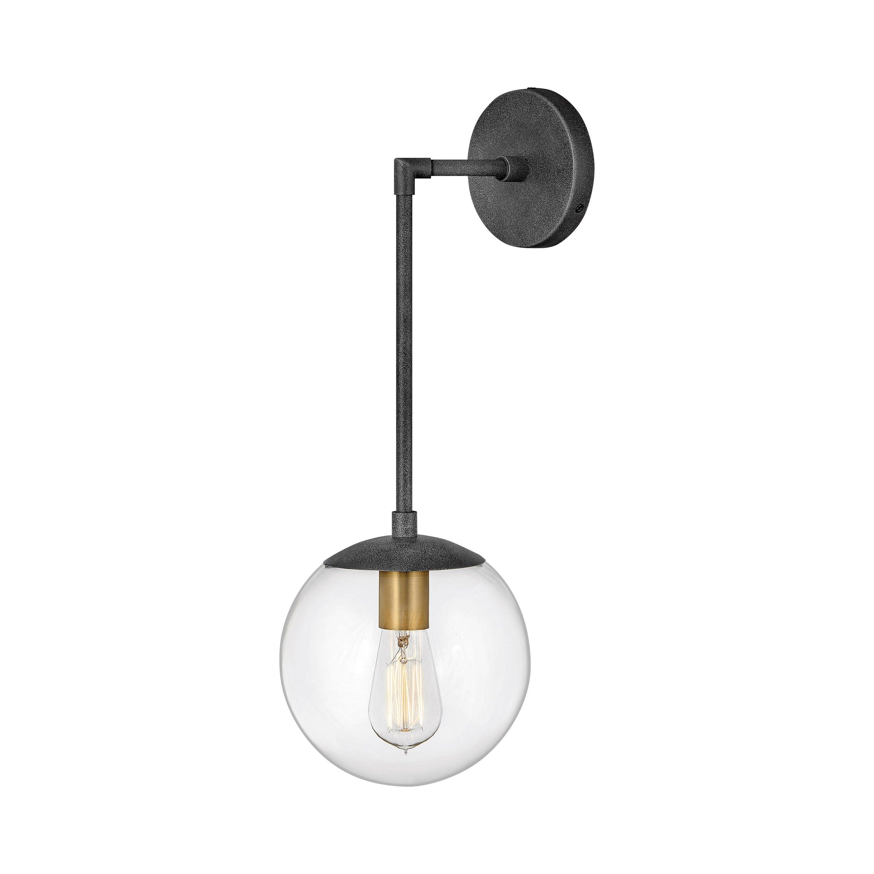 Nathanson Single Light Glass Dimmable Armed Sconce