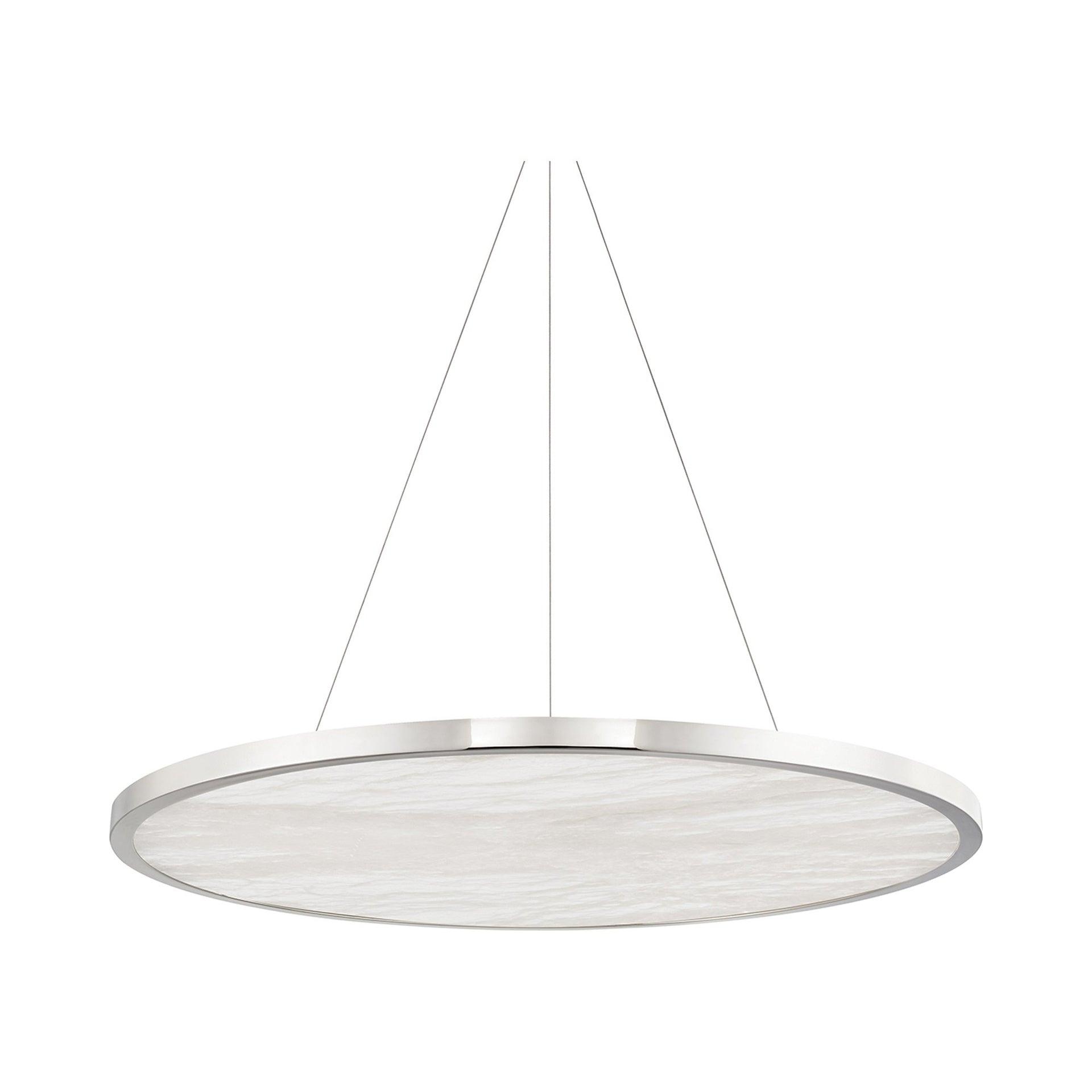 Eastport 36" Polished Nickel LED Glass Pendant