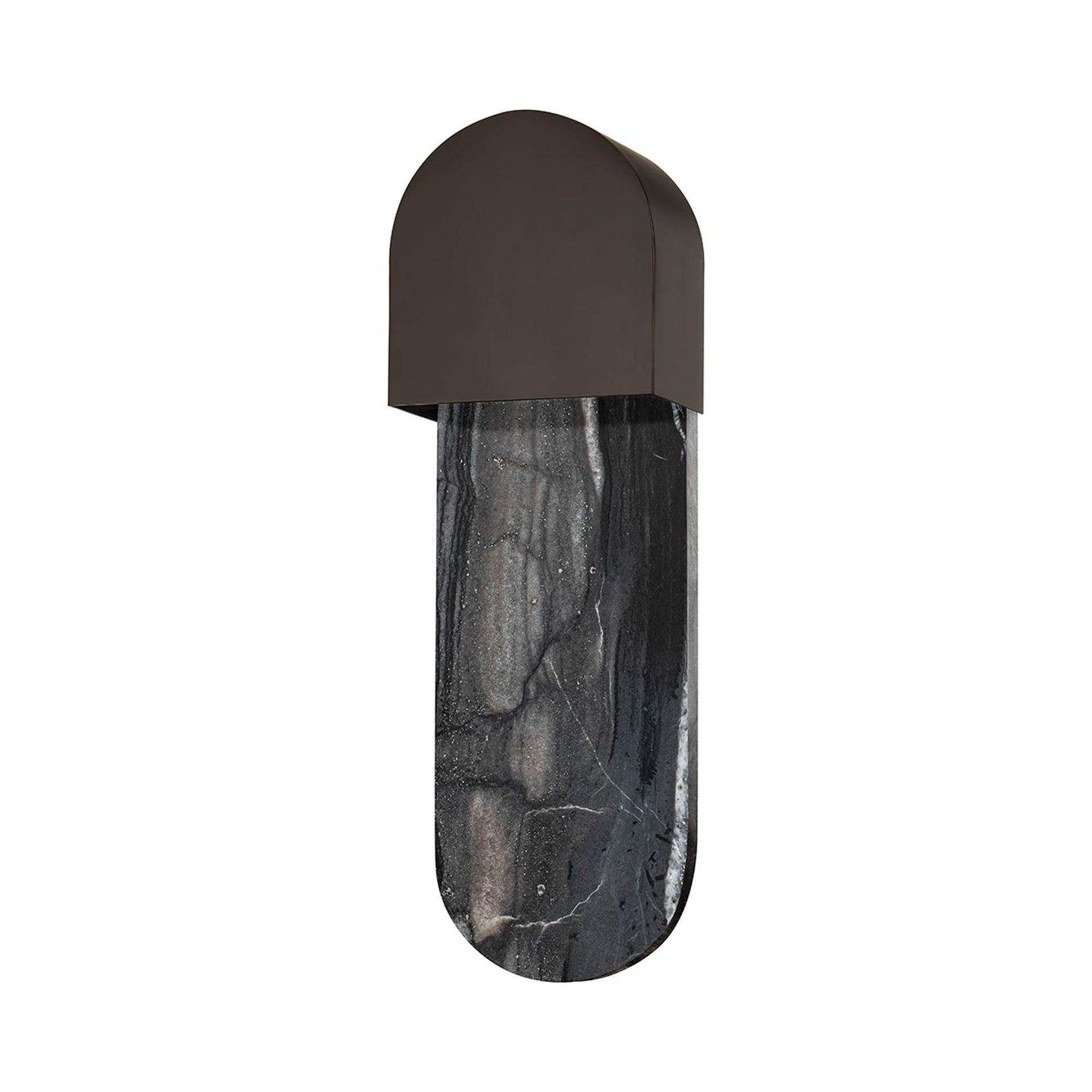 Black Brass Hardwired Wall Sconce with Incandescent Light