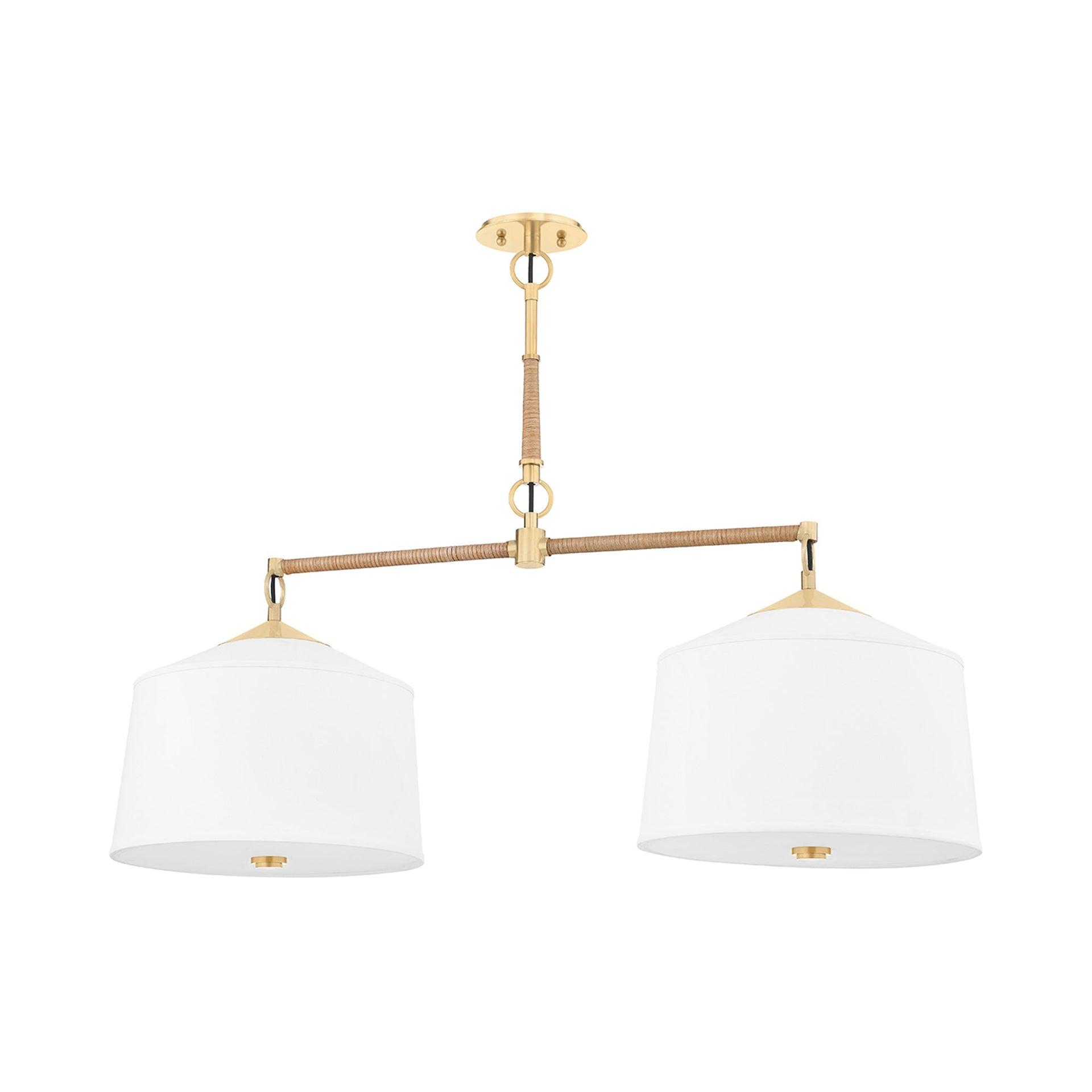 5240-AGB-Hudson Valley Lighting-White Plains - 2 Light Island-22.75 Inches Tall and 40 Inches Wide