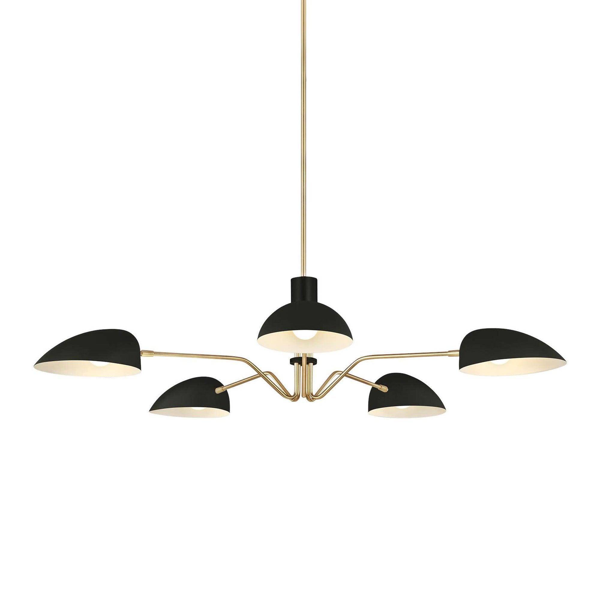 Midnight Black Steel 5-Light Sputnik Chandelier