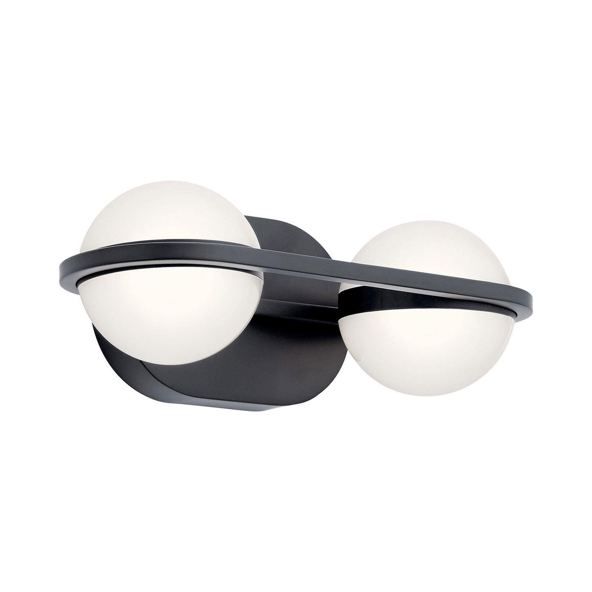 Champagne Gold LED Integrated 3-Light Bath Fixture with White Acrylic Shade