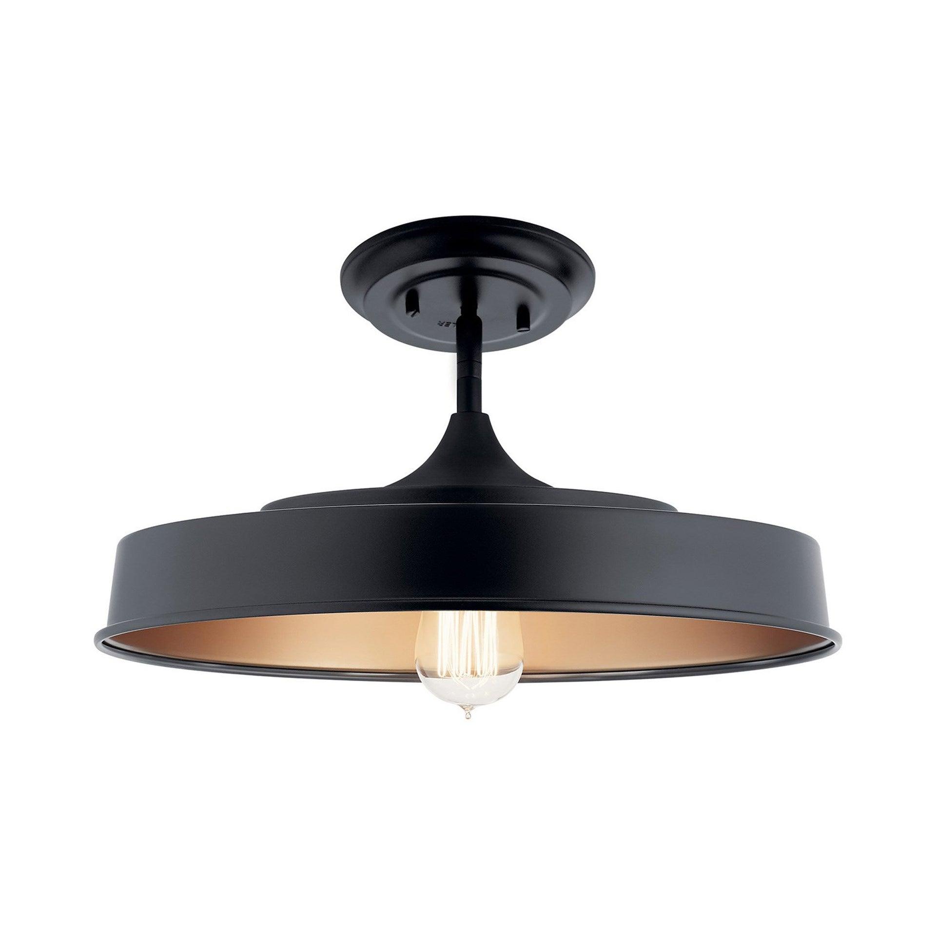Kichler Lighting Elias 1 - Light Semi-Flush Mount in  Black