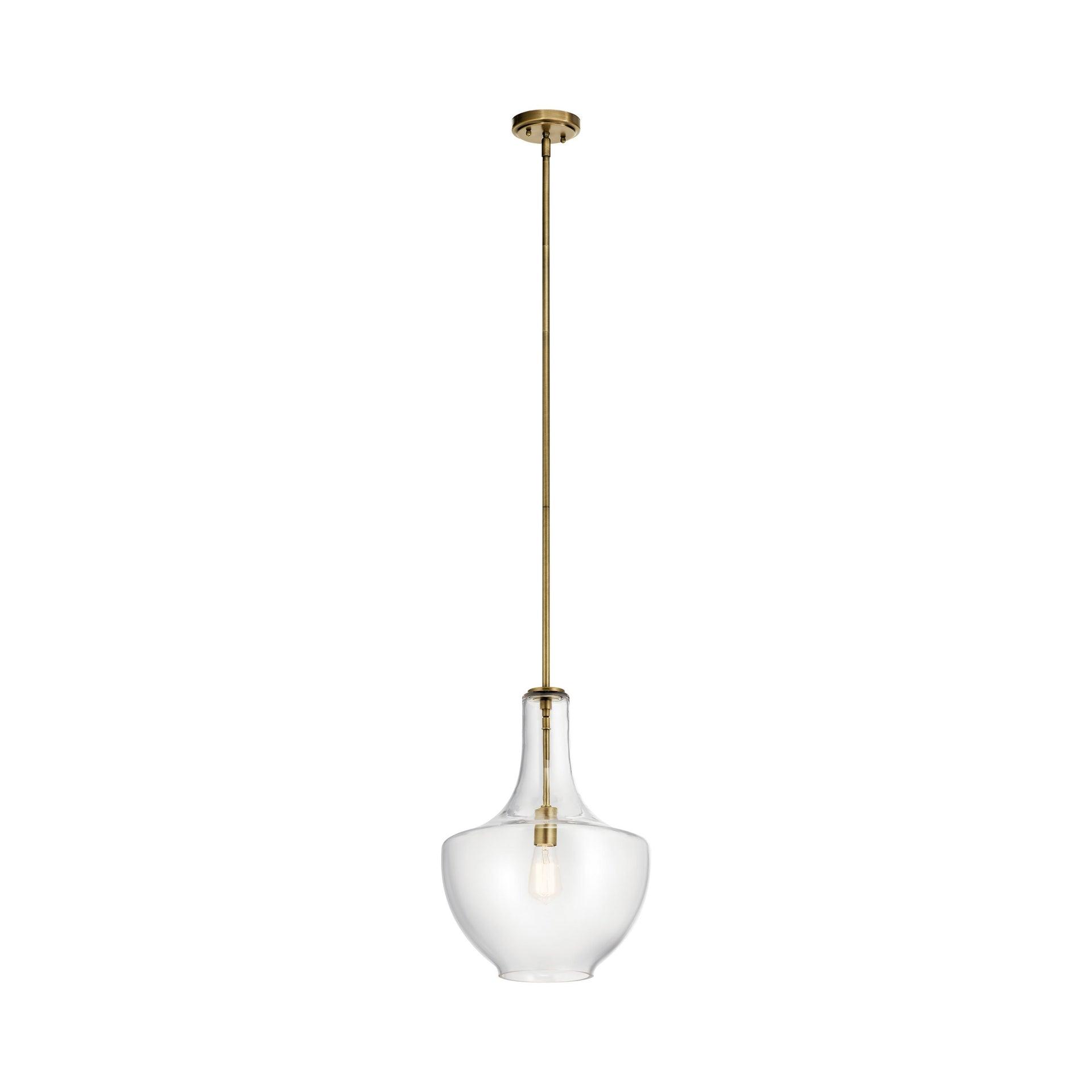 Everly 19.75" 1 Light Bell Pendant Clear Glass Chrome