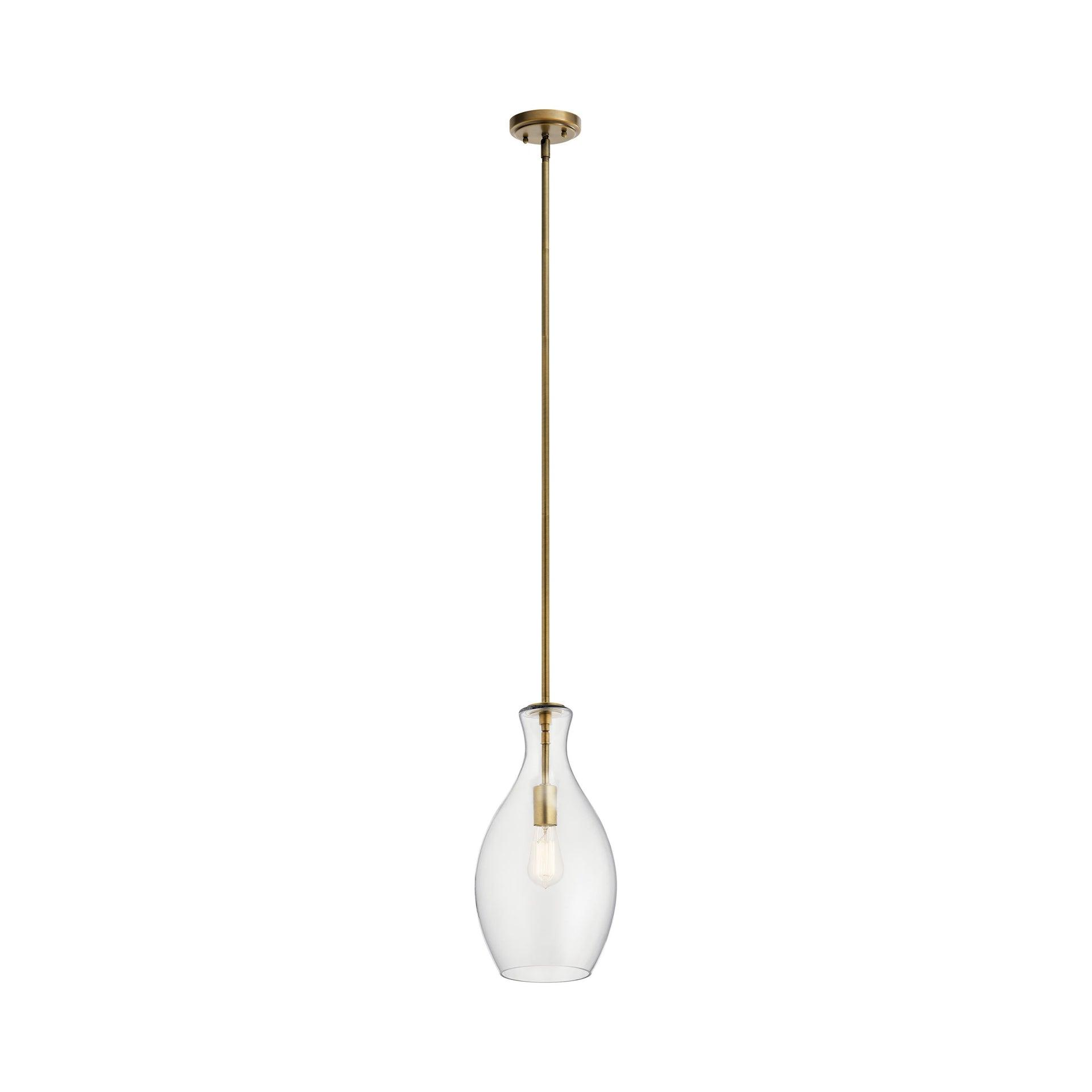Kichler Lighting Everly 1 - Light Pendant in  Natural Brass