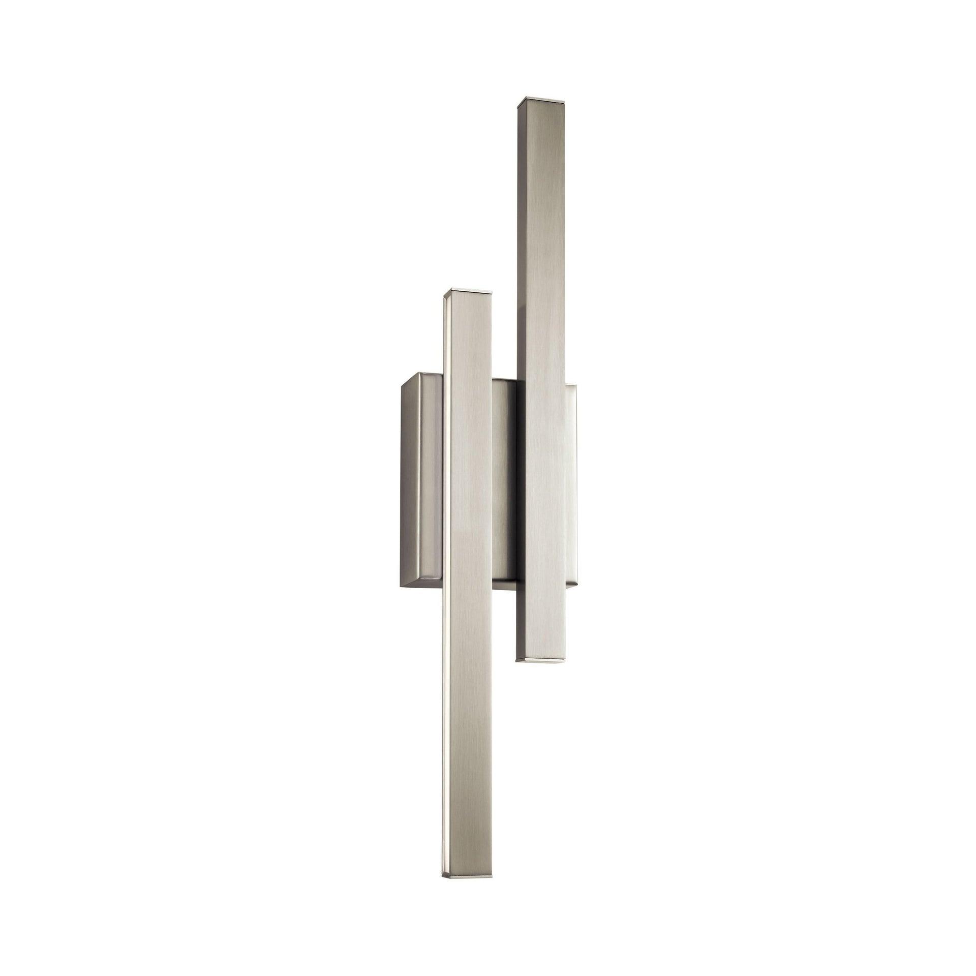 Brushed Nickel Geometric LED Sconce with Etched Acrylic Shade