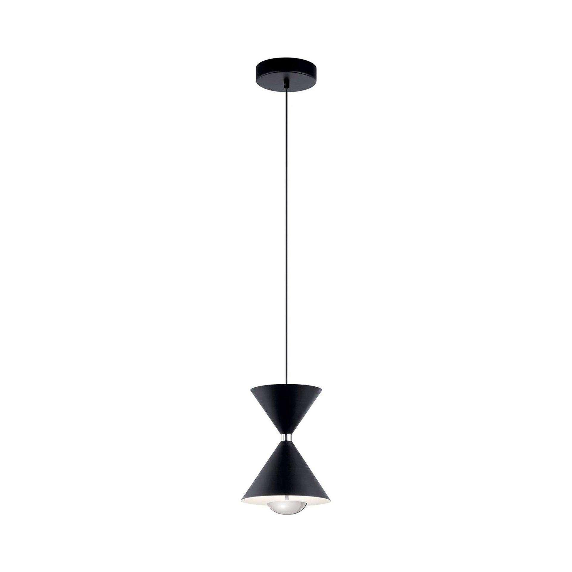 Kordan™ 1 - Light Matte Black/Polished Nickel LED Single Pendant
