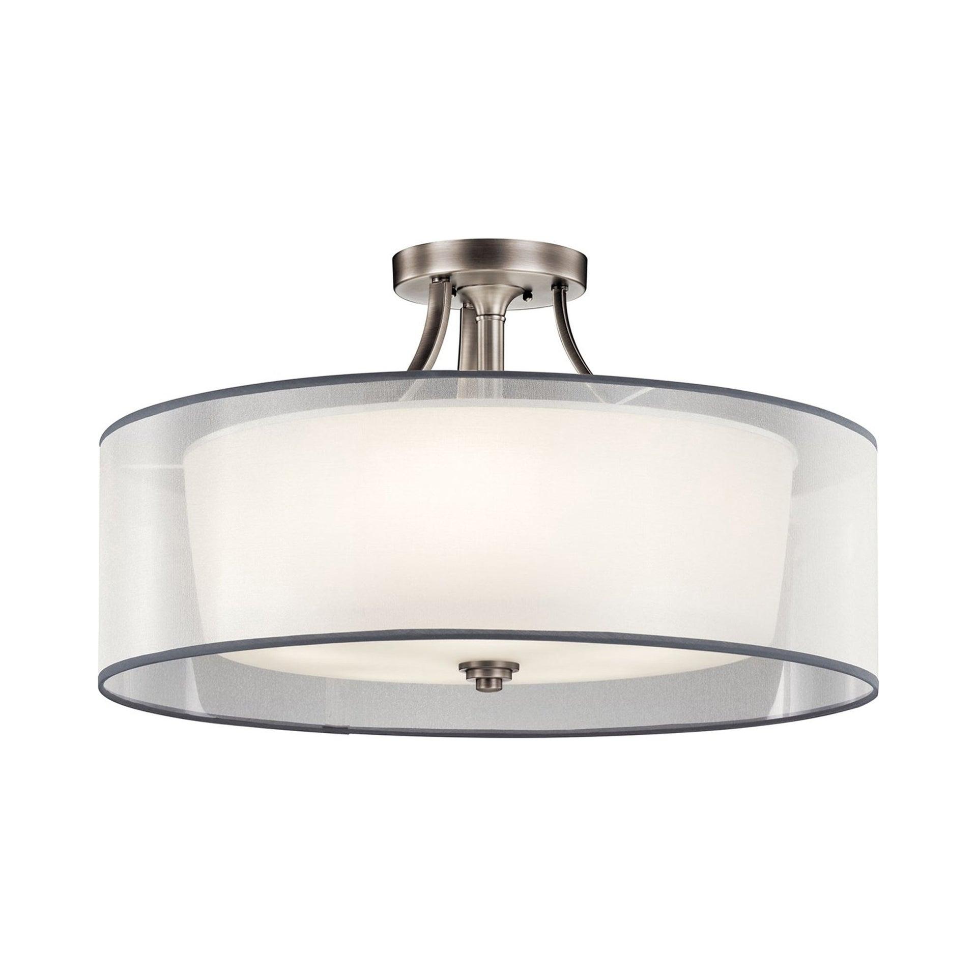 Antique Pewter Five Light Semi Flush Mount from the Lacey Collection