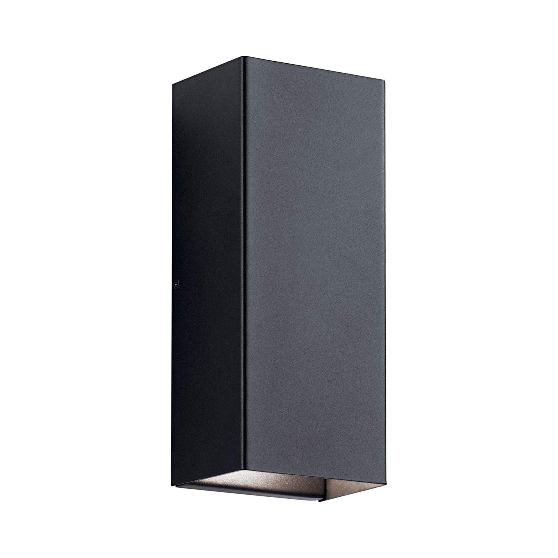 Walden 12 in. 1-Light Textured Black Outdoor Hardwired Wall Lantern Sconce with Integrated LED (1-Pack)