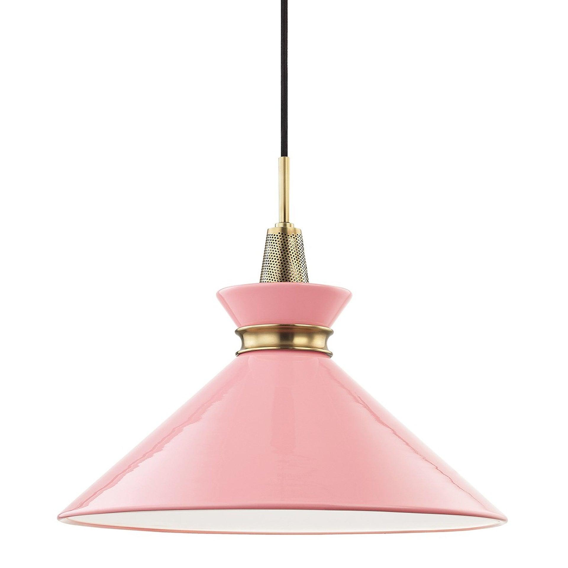 Mitzi Kiki 1 - Light Pendant in  Aged Brass/Pink
