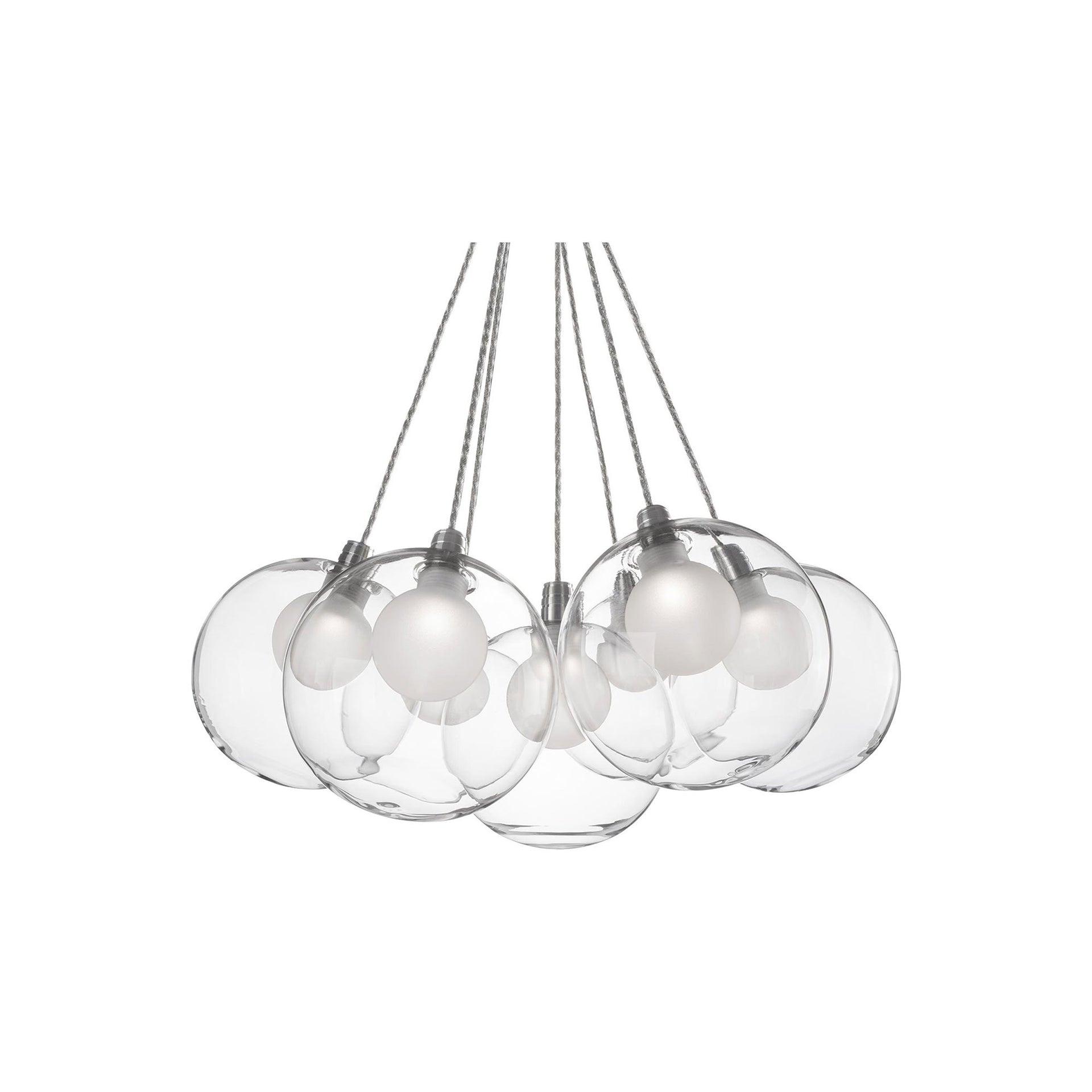 Bolla 7 - Light Glass Dimmable LED Sphere Chandelier