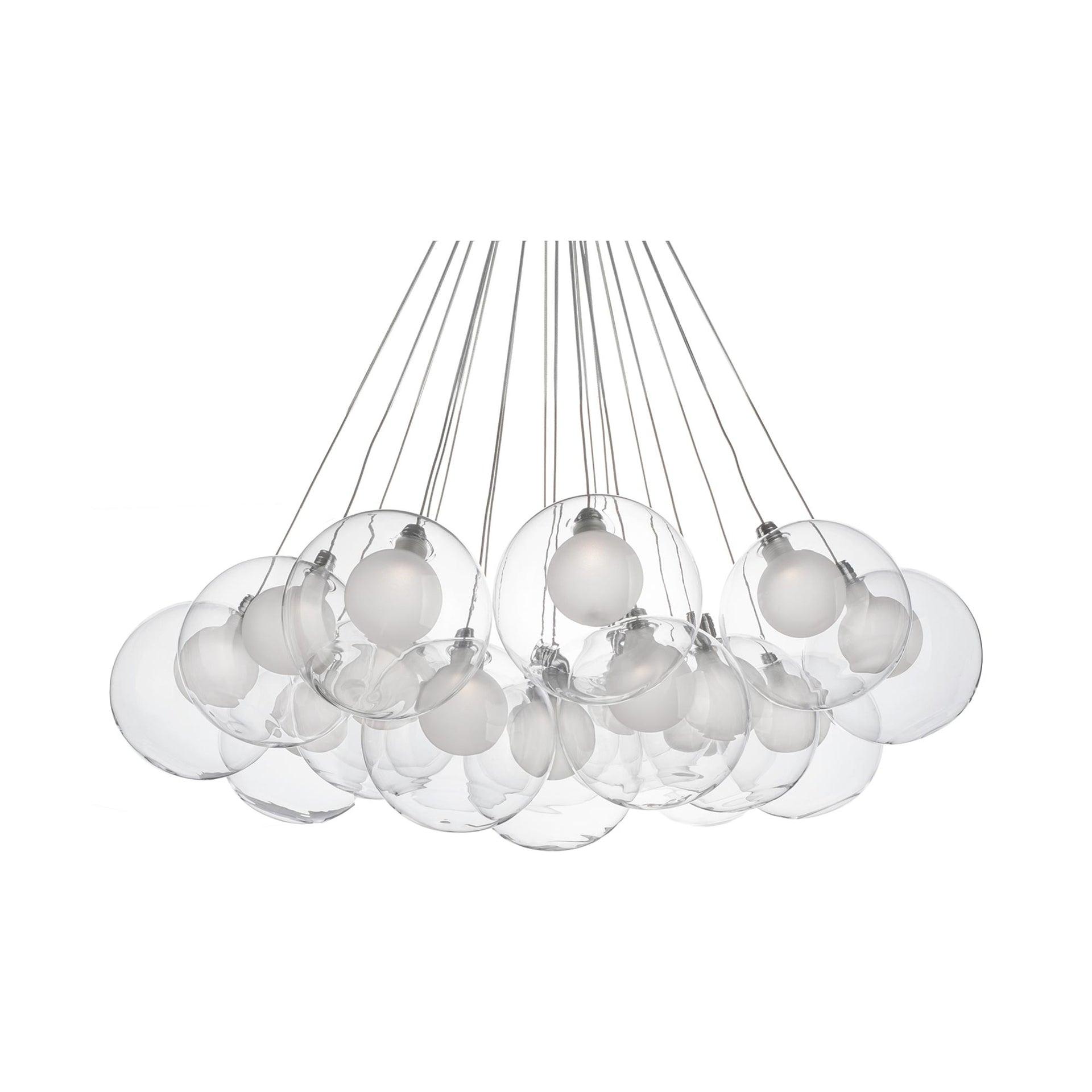 Bolla 19 - Light Glass Dimmable LED Sphere Chandelier