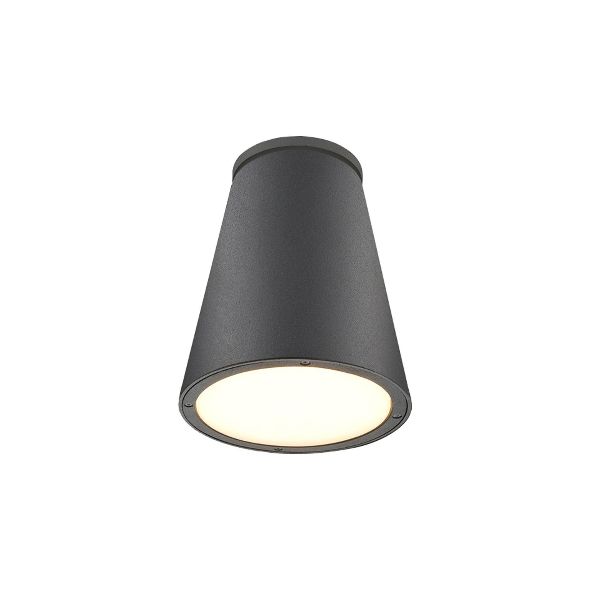 Hartford Opal Glass 9" Black LED Drum Flush Mount