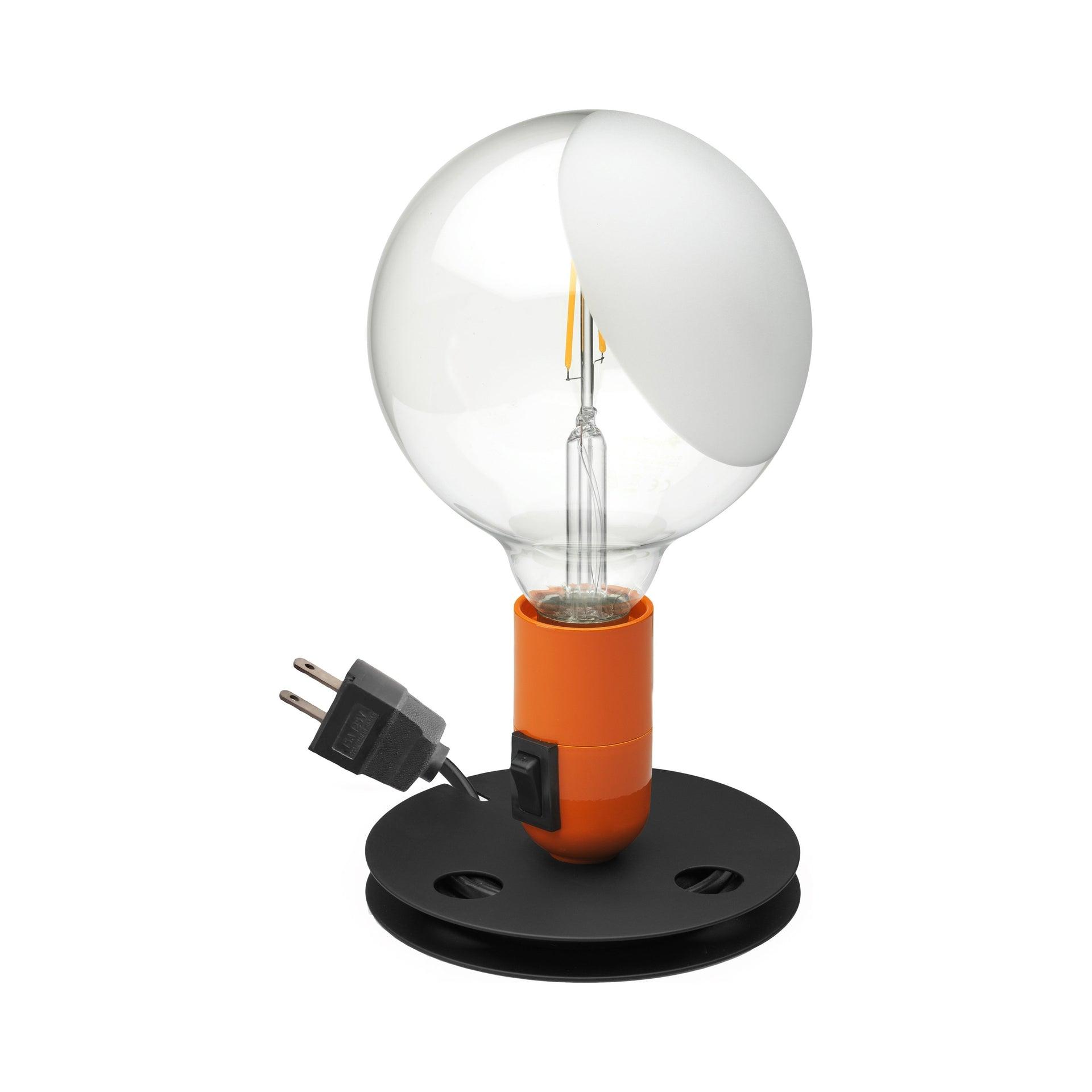 Achille Castiglioni Orange Black LED Table Lamp with Aluminum Base