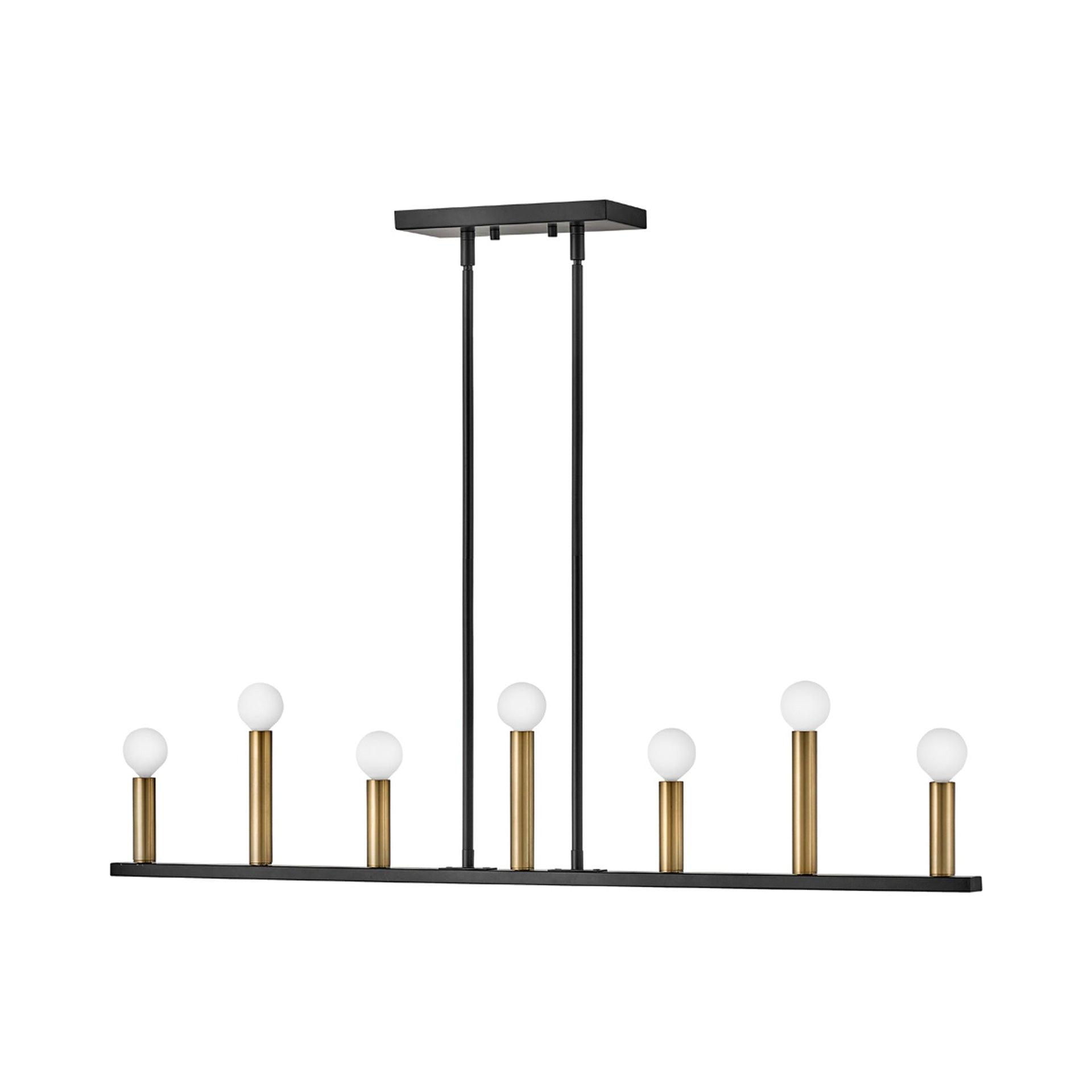 Lark Lazlo 7 - Light Chandelier in  Black/Lacquered Brass