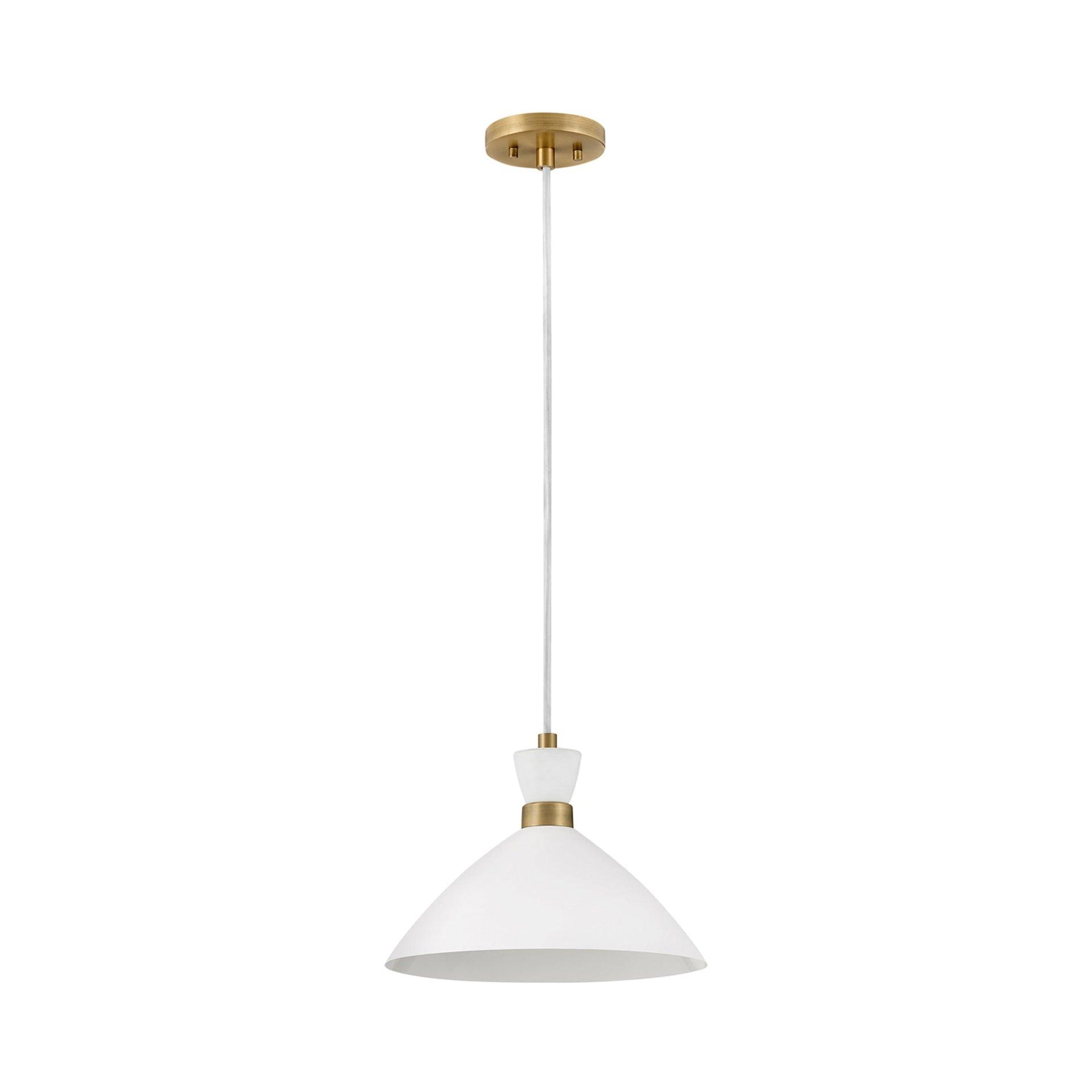 Lark Simon 1 - Light Pendant in  Matte White/Heritage Brass