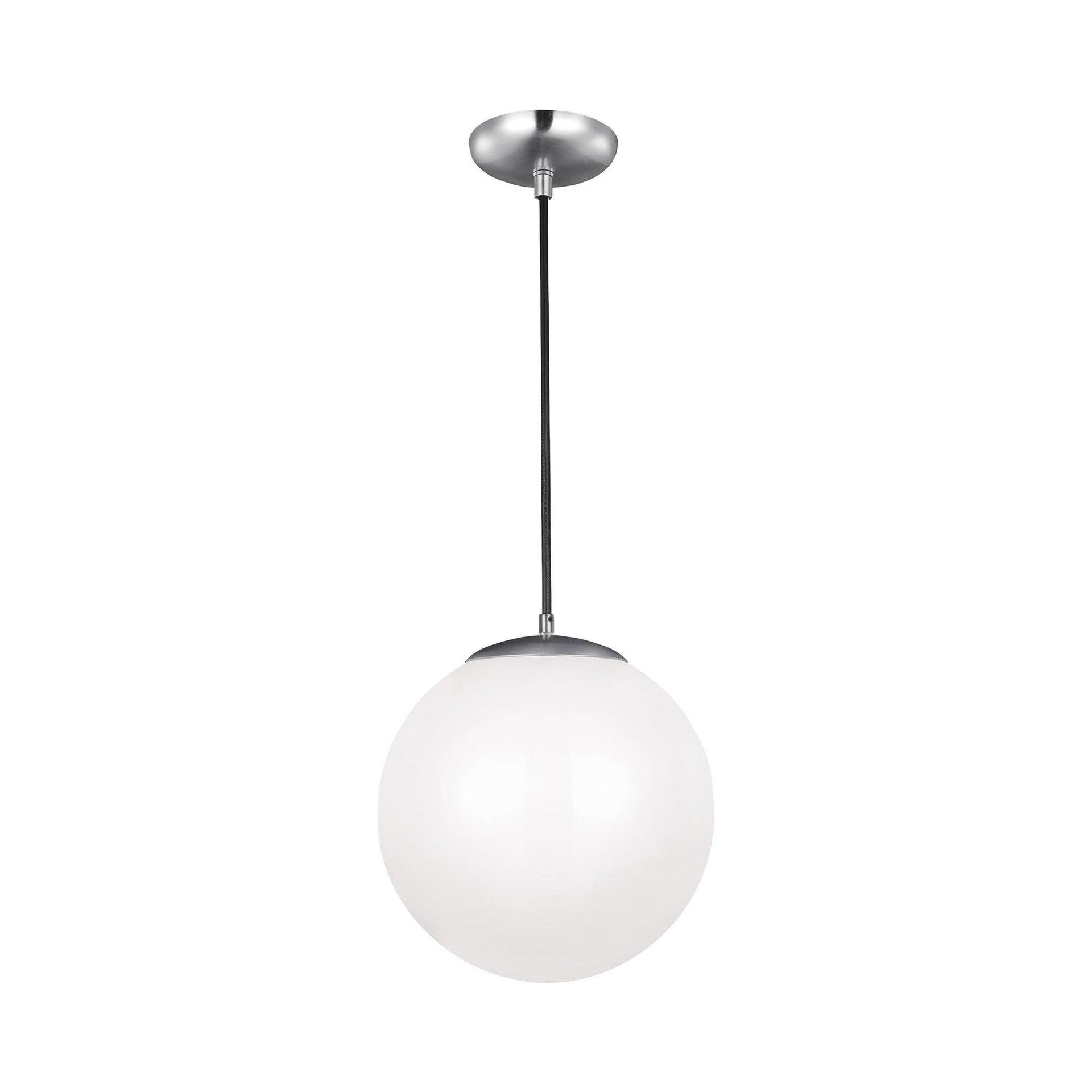 Generation Lighting 6024EN3-04 Hanging Globe One Light Pendant, Satin Aluminum Finish