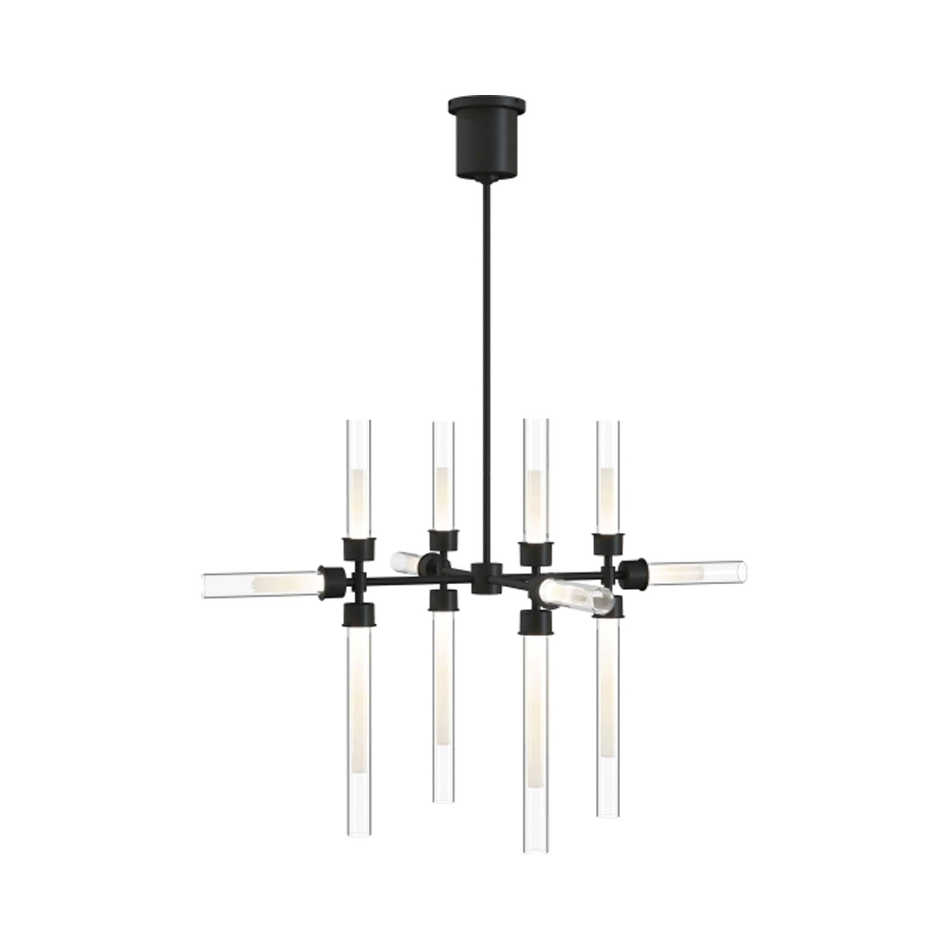 Luminous Elegance 12-Light LED Chandelier in Natural Brass
