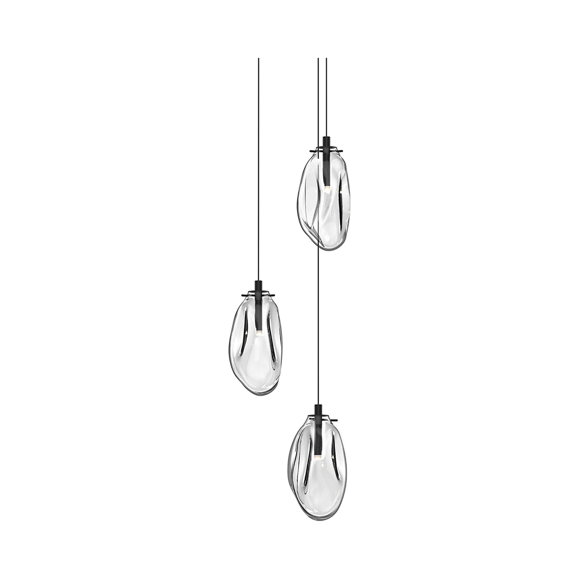 SONNEMAN Liquid 3 - Light Satin Black Cluster Pendant